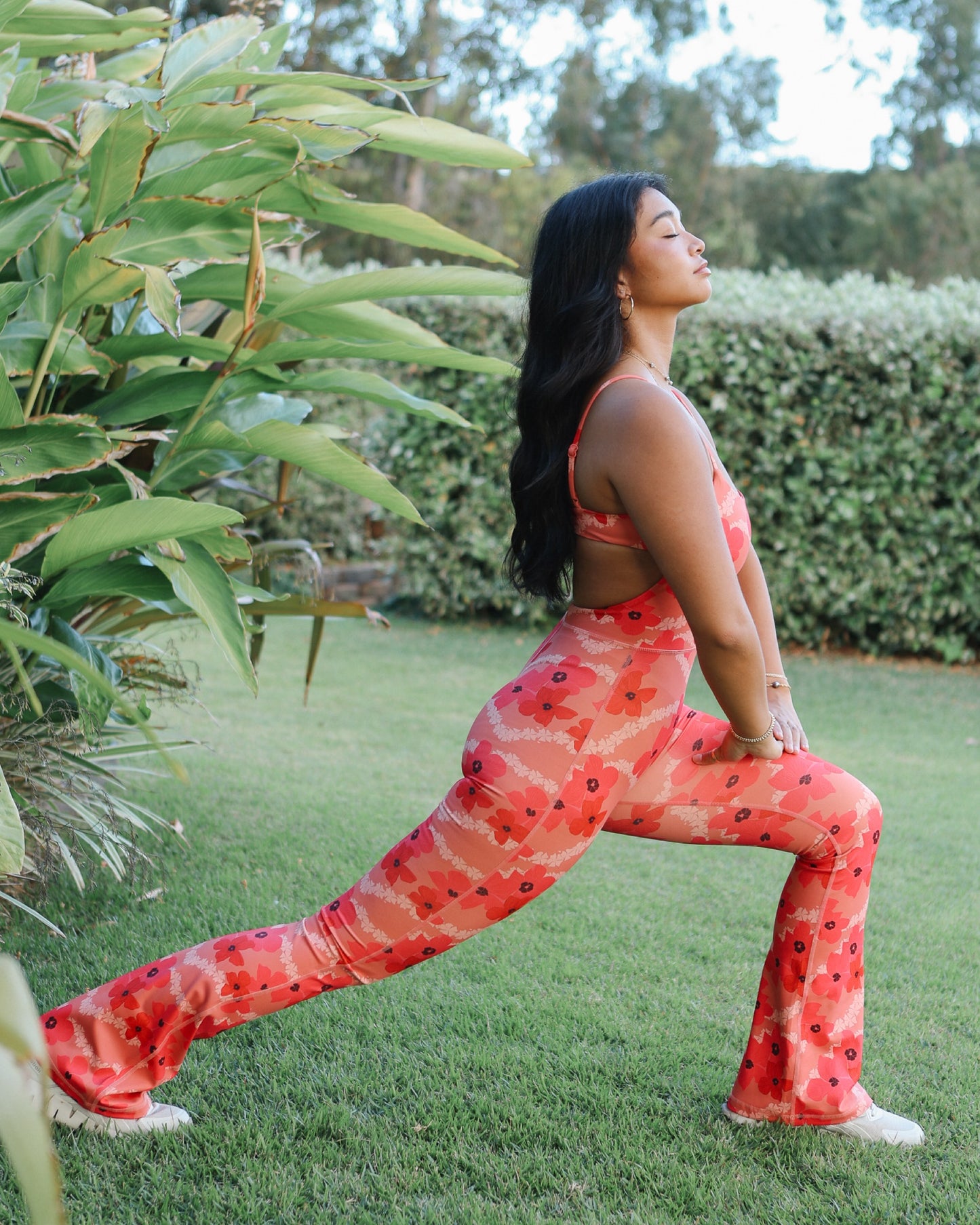 Kayla Flare Jumpsuit in Coral Pua Kala