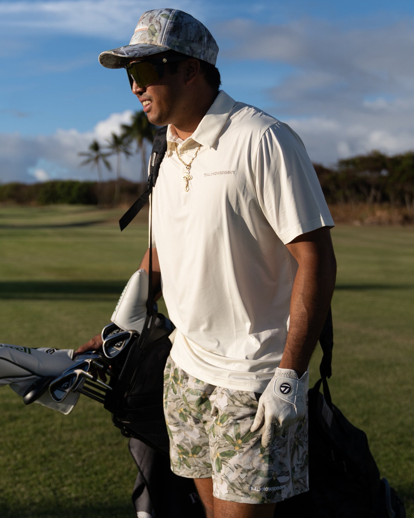 Men's Golf Polo in Cream