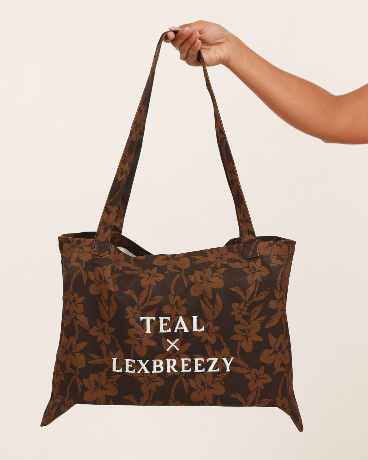Shopping Tote in Mocha Orchid Lei