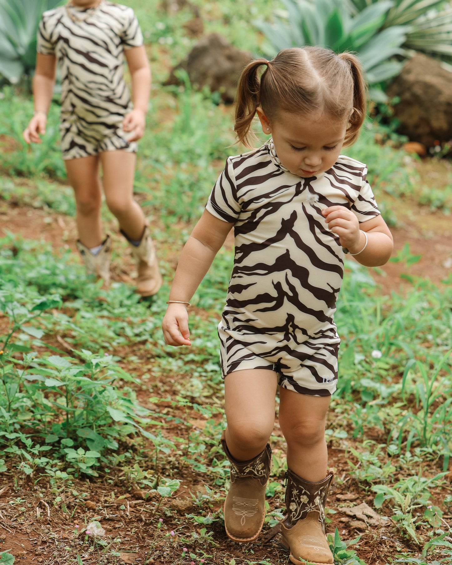 Mini T-Shirt Jumpsuit in Light Zebra