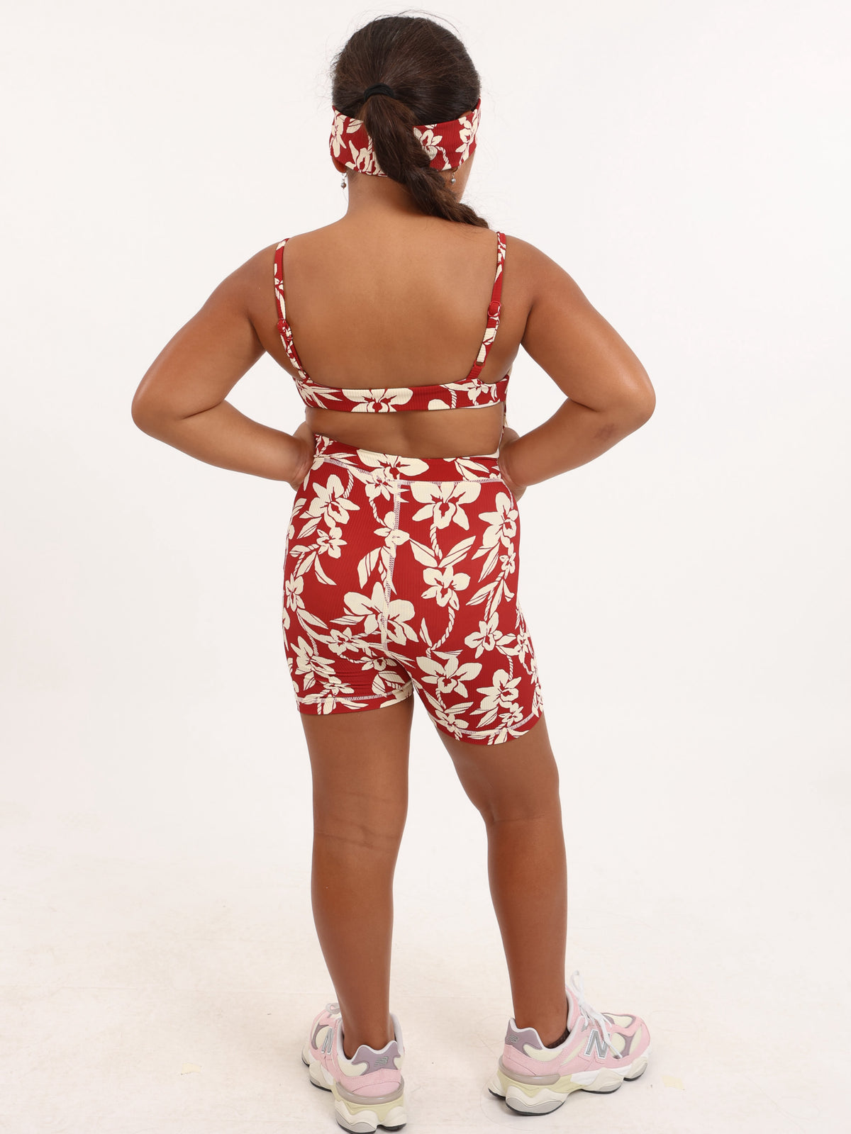 Mini Kayla Jumpsuit in Red Orchid Lei