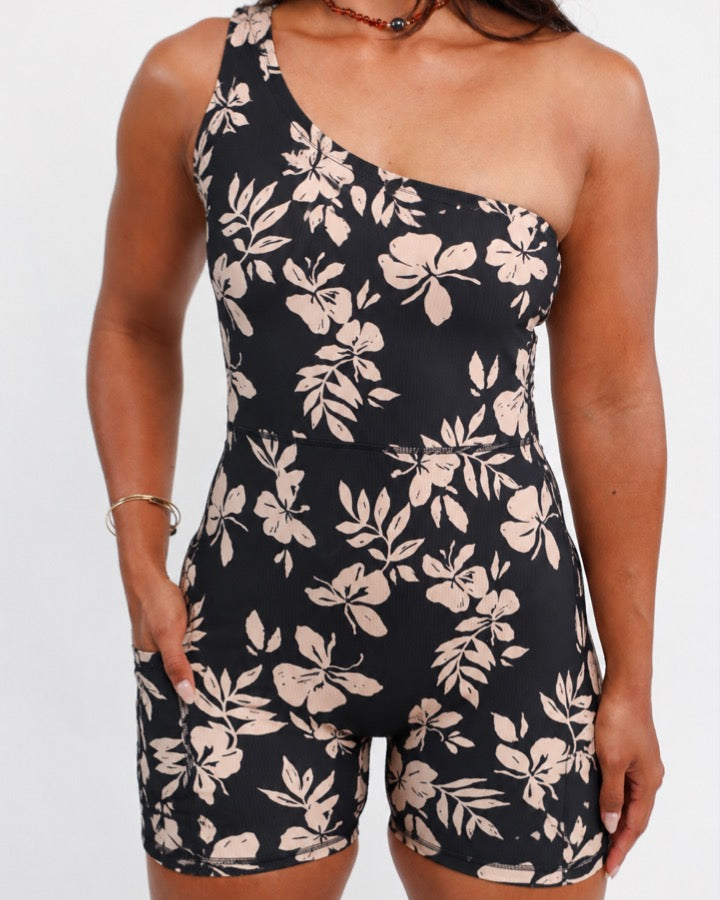 One Shoulder Jumpsuit in Black Okika