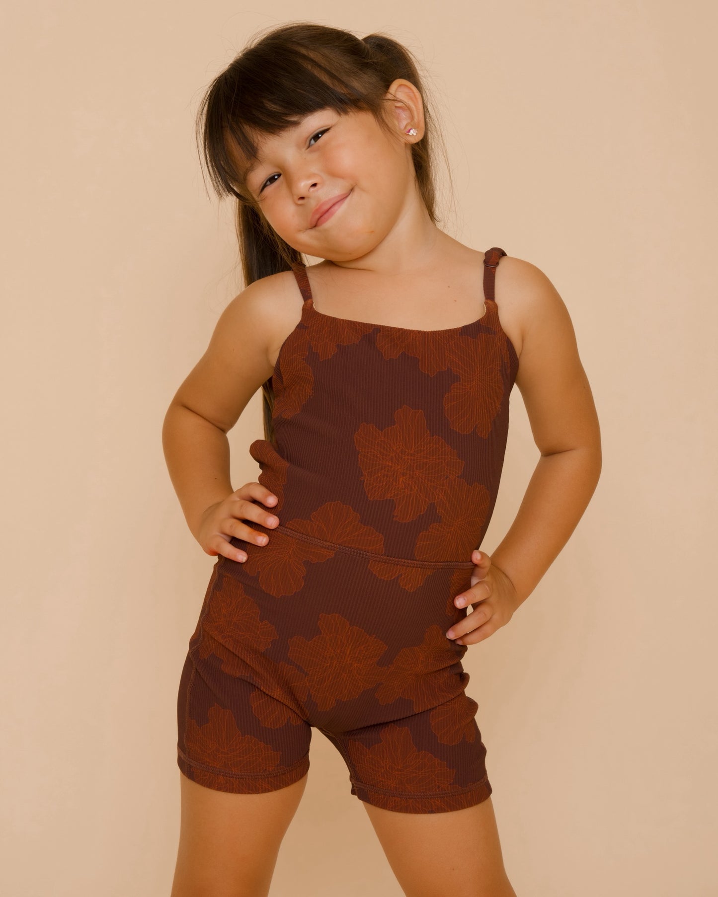 Mini Kayla Jumpsuit in Summer Hibiscus - Coco