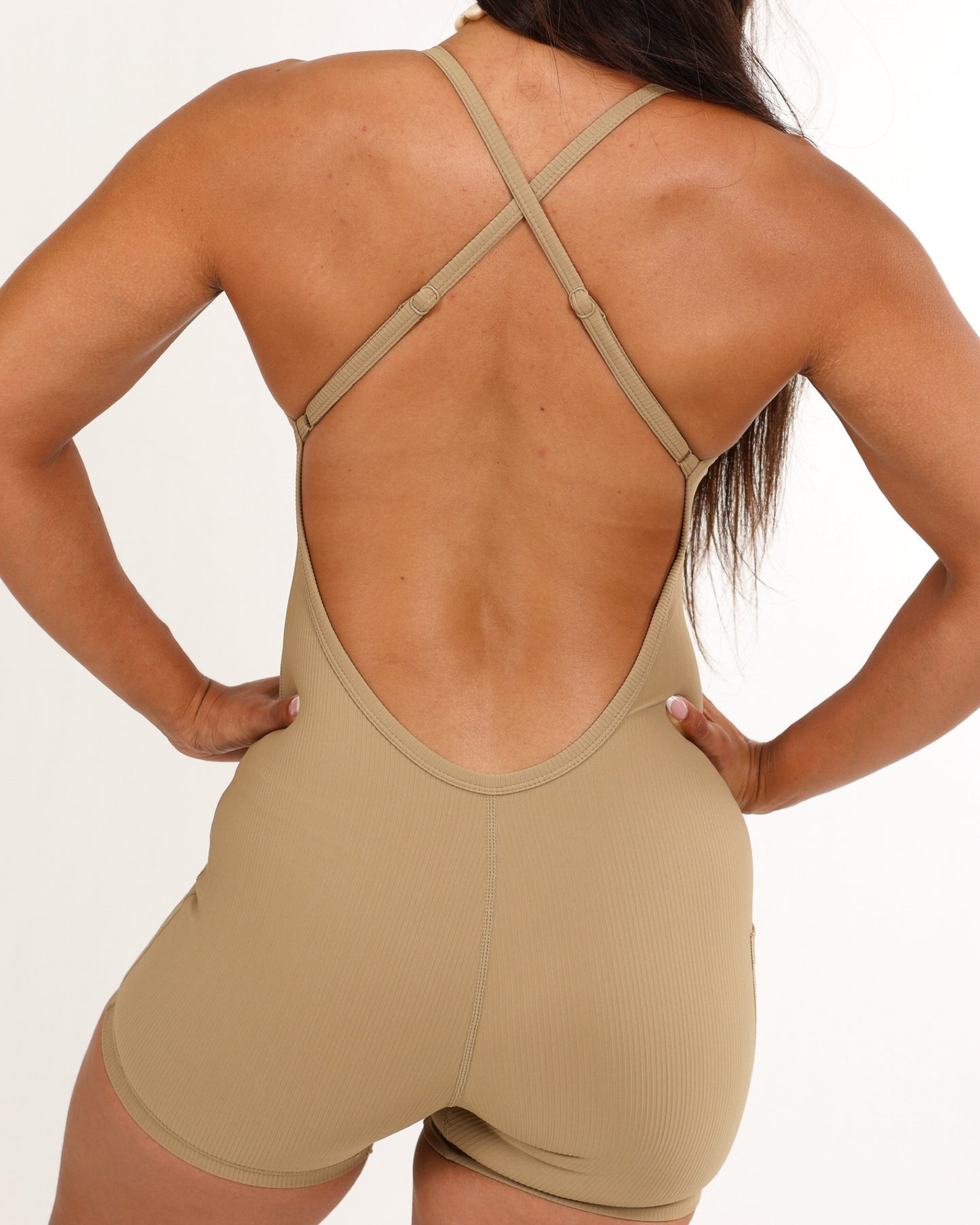 Kelia Jumpsuit in Ribbed Golden Khaki