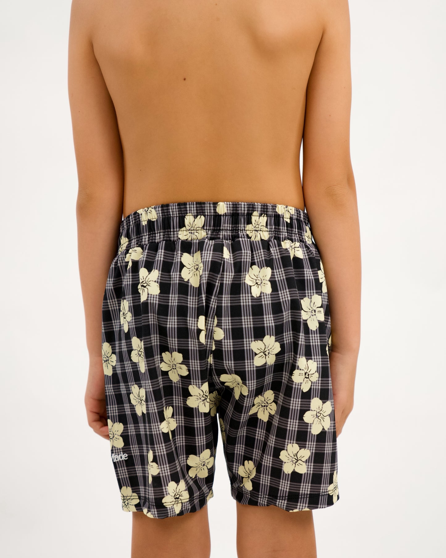 Luxe Hybrid Boy's Shorts in Black Puakenikeni