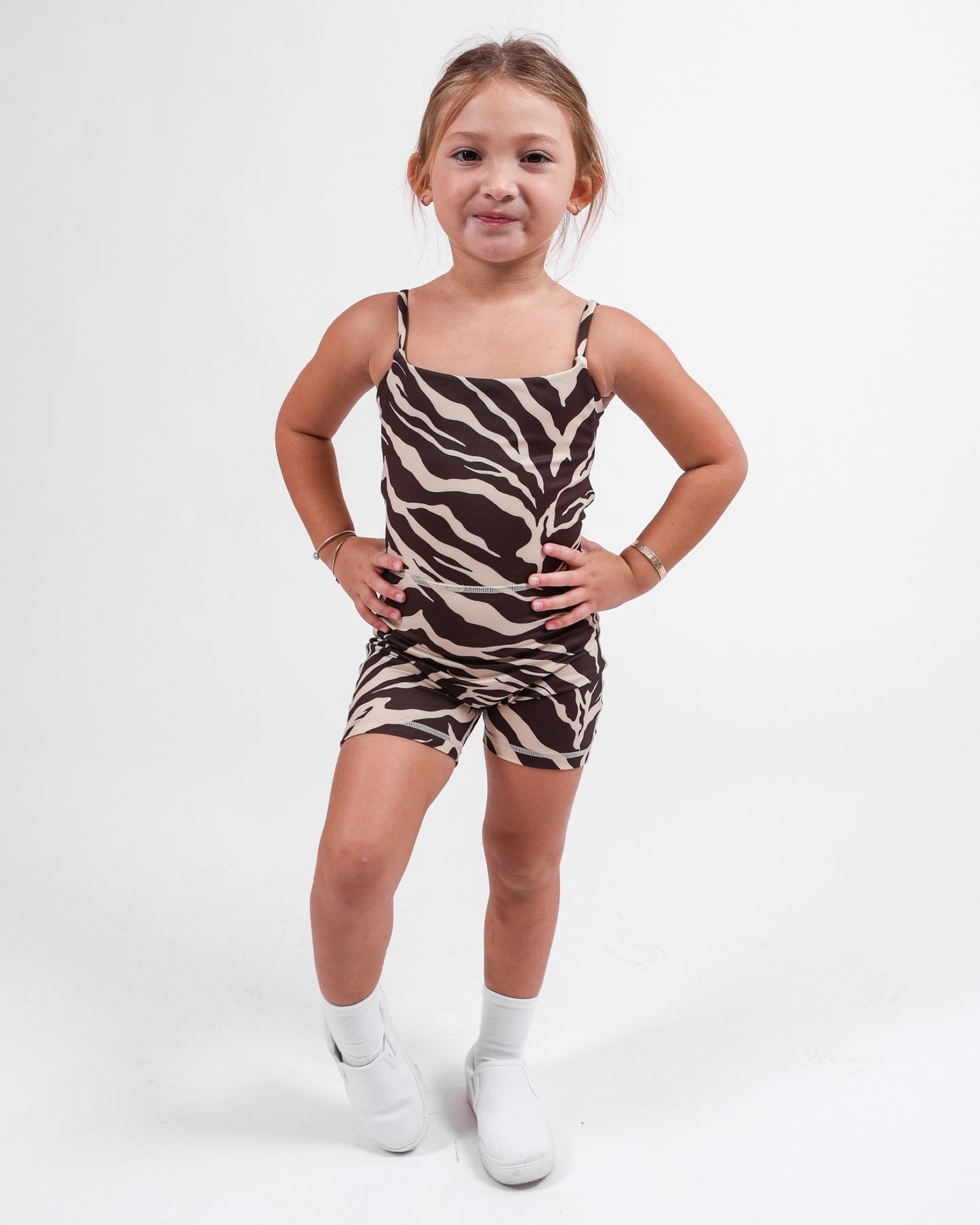 Mini Kayla Jumpsuit in Dark Zebra