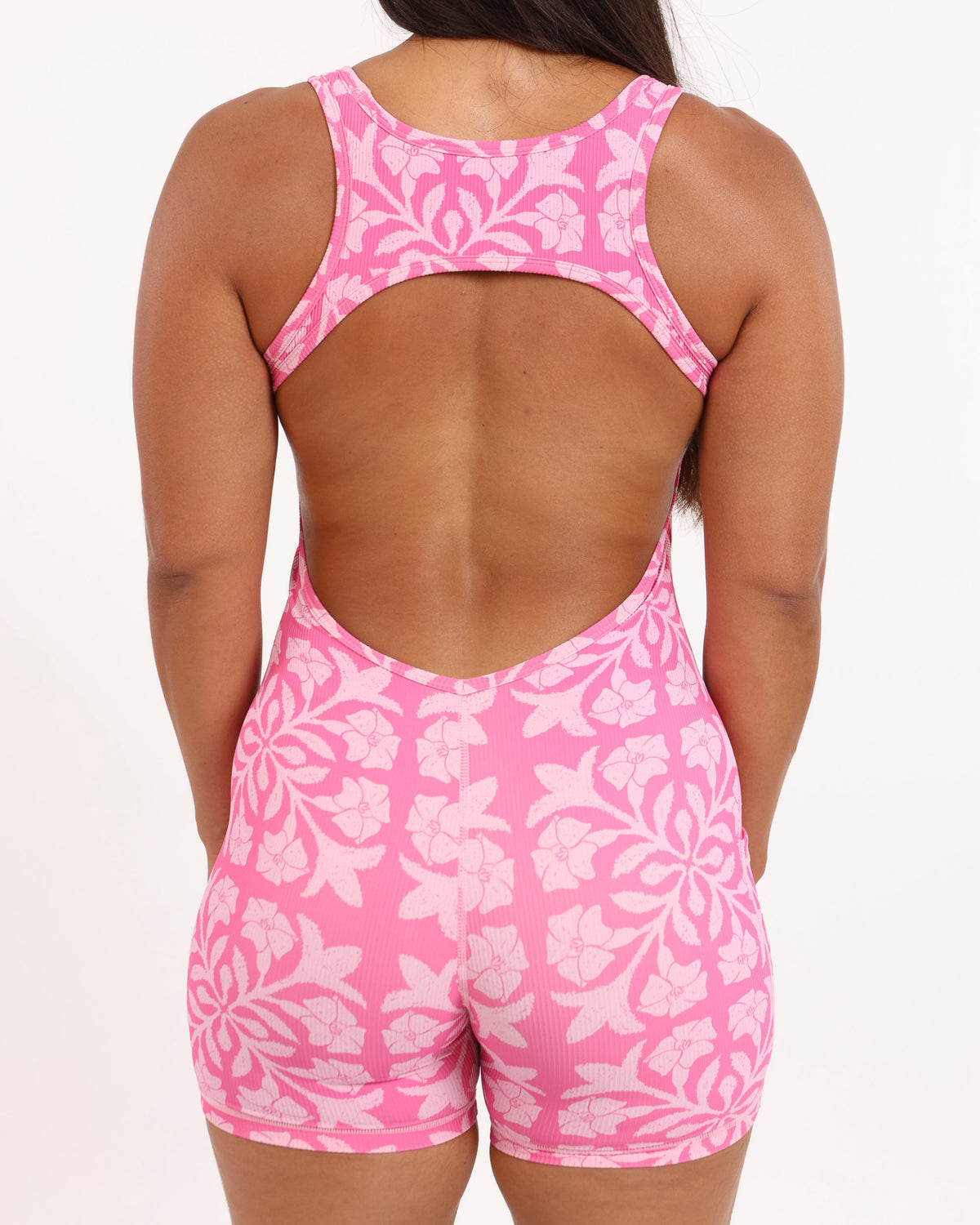 Olina Jumpsuit in Pink Puakenikeni Quilt