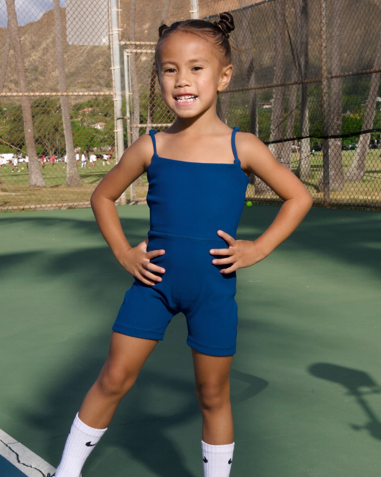 Mini Kayla Jumpsuit in Ribbed Pacifica
