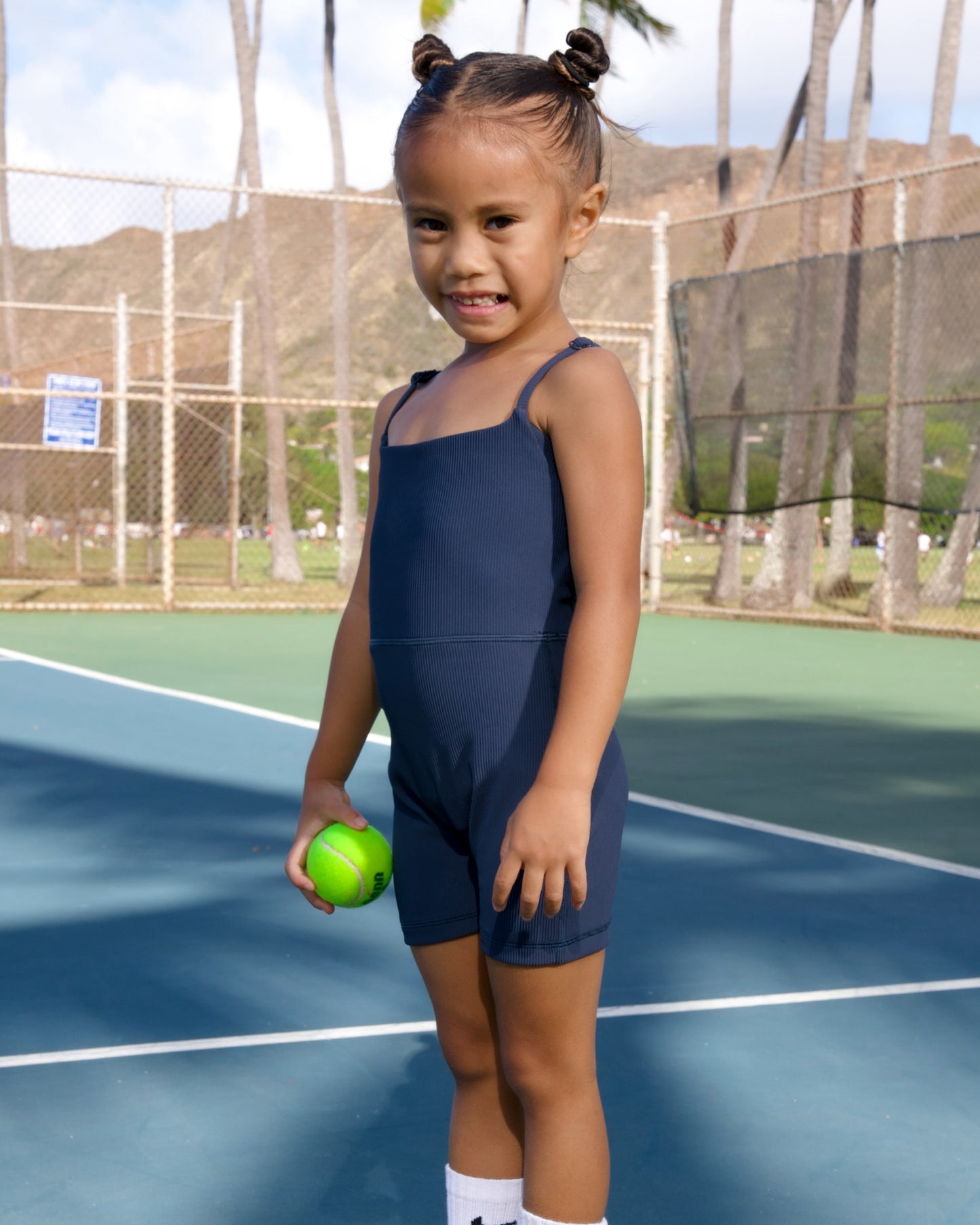 Mini Kayla Jumpsuit in Ribbed Denim