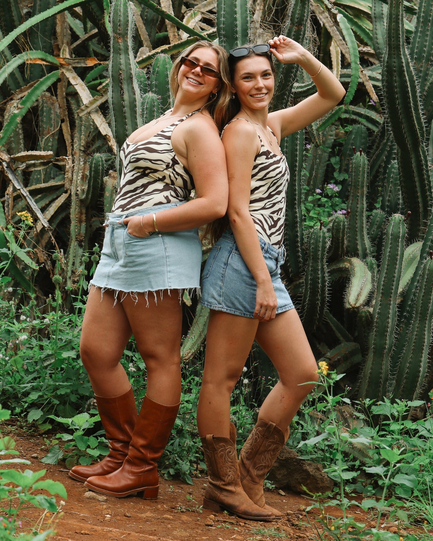 Amber Halter Bodysuit in Light Zebra