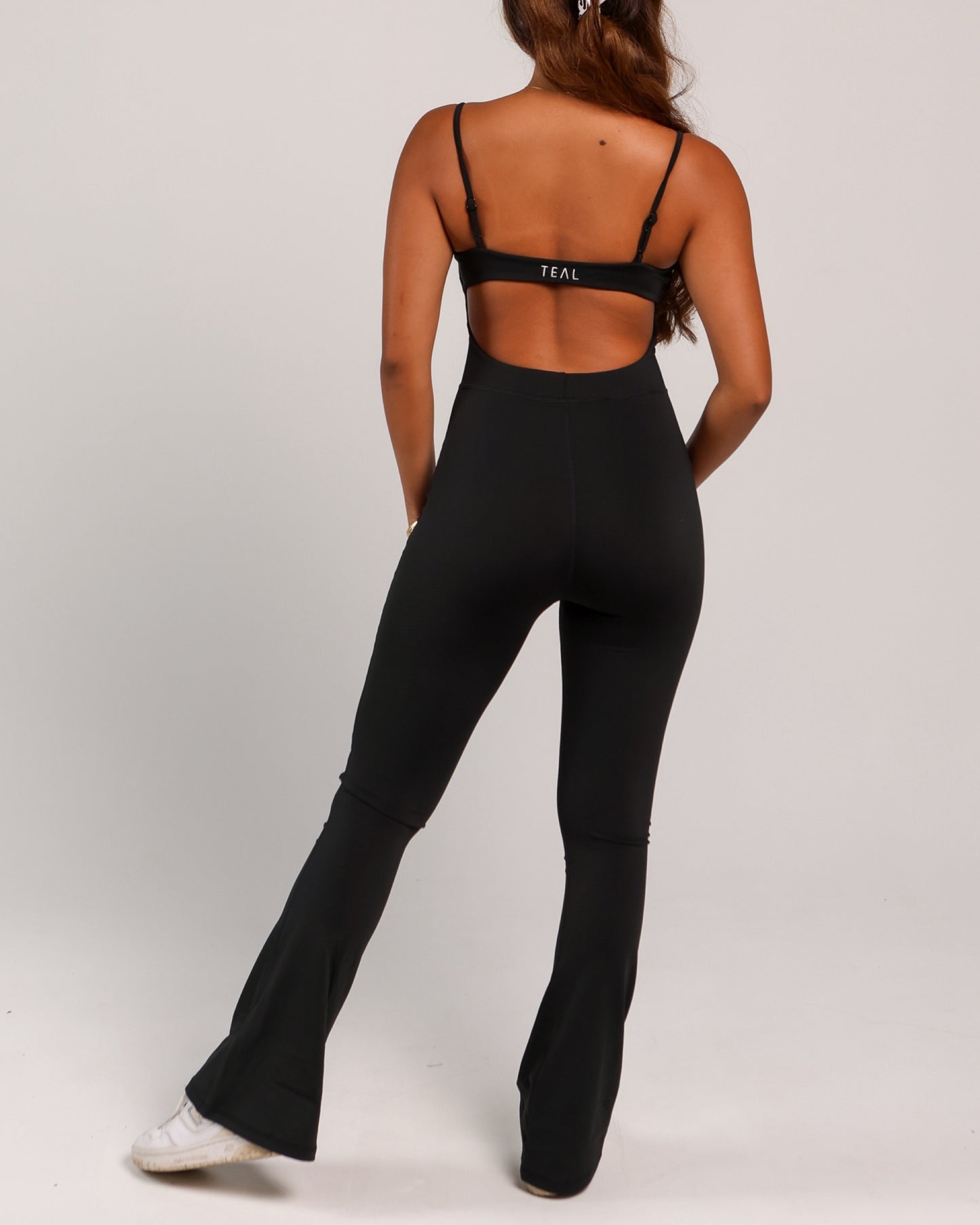 Kayla Flare Jumpsuit in Smooth Black