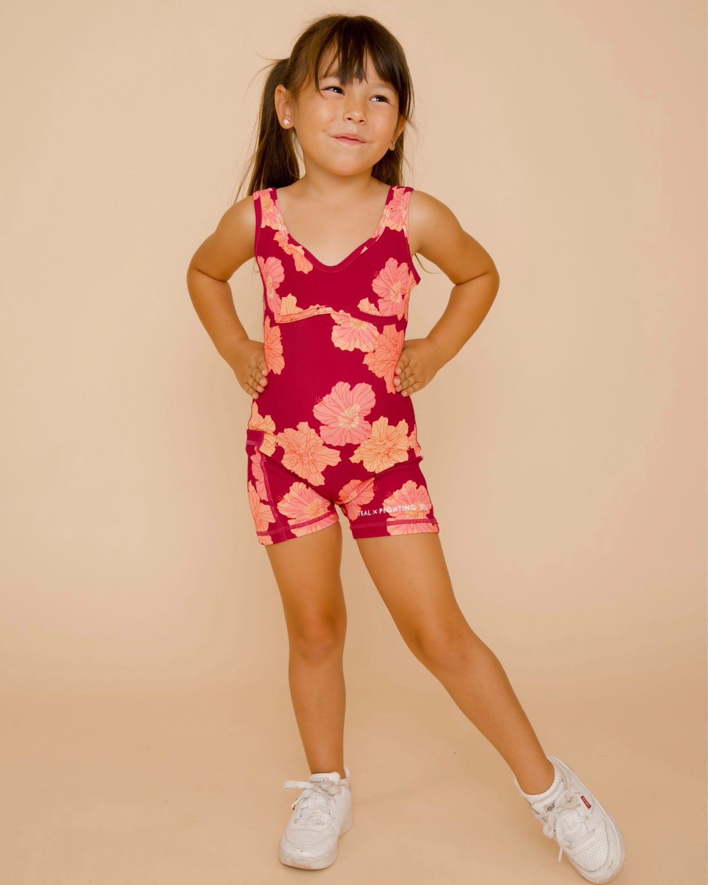 Mini Aura Jumpsuit in Hibiscus - Anemone