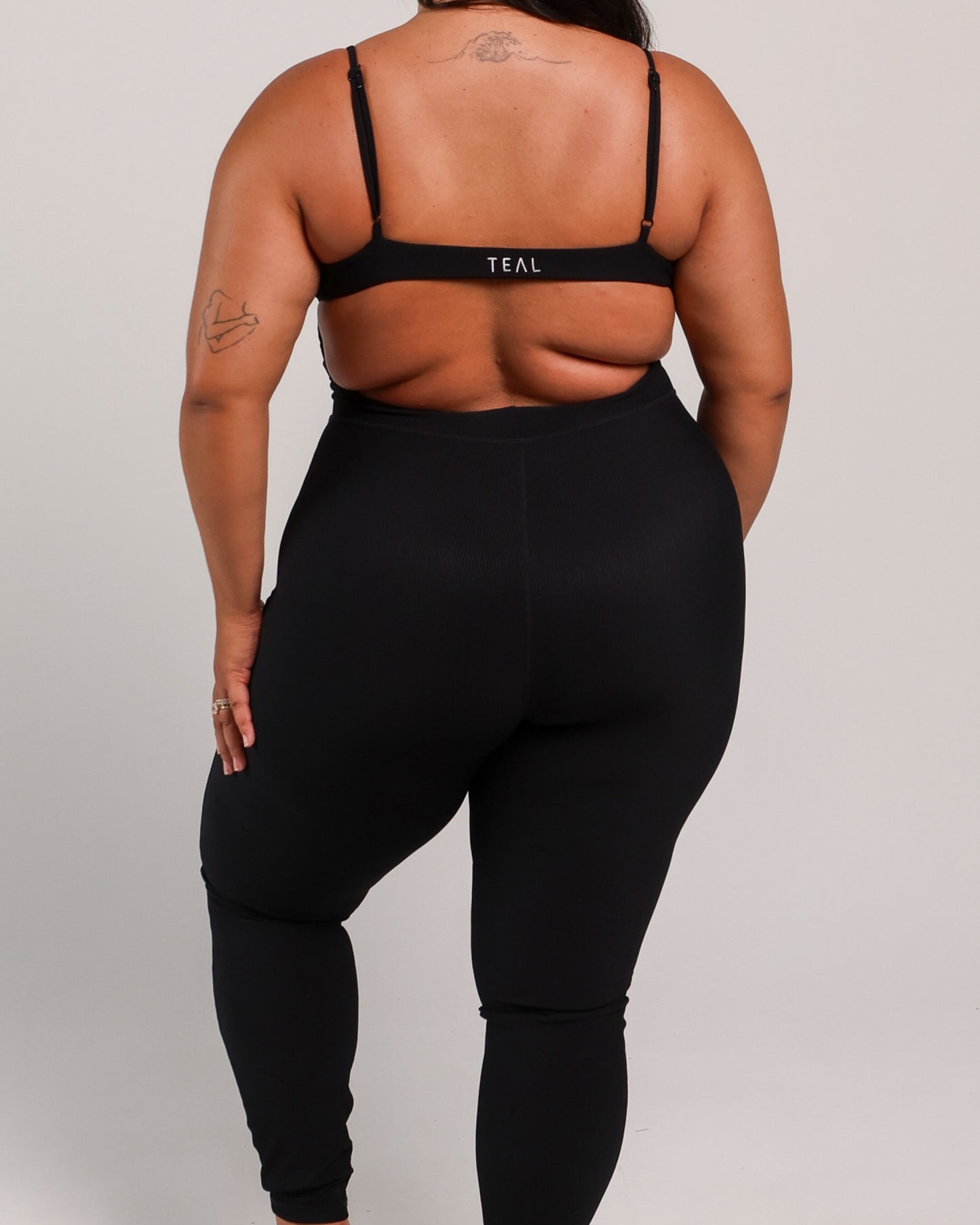 Long Kayla Jumpsuit in Ribbed Black