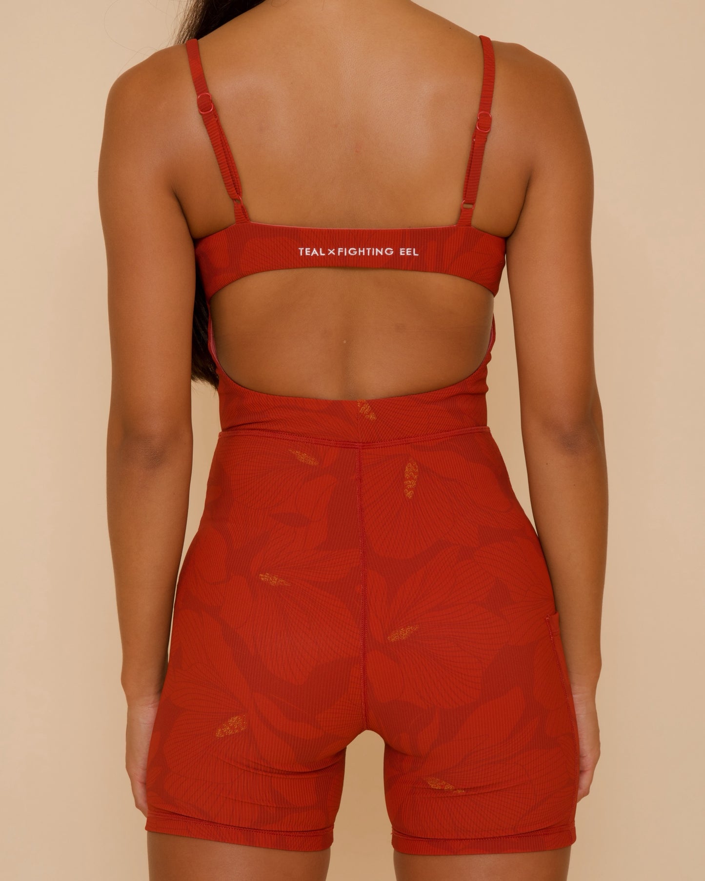 Kayla Jumpsuit in Chic Magnolia - Scarlet Red