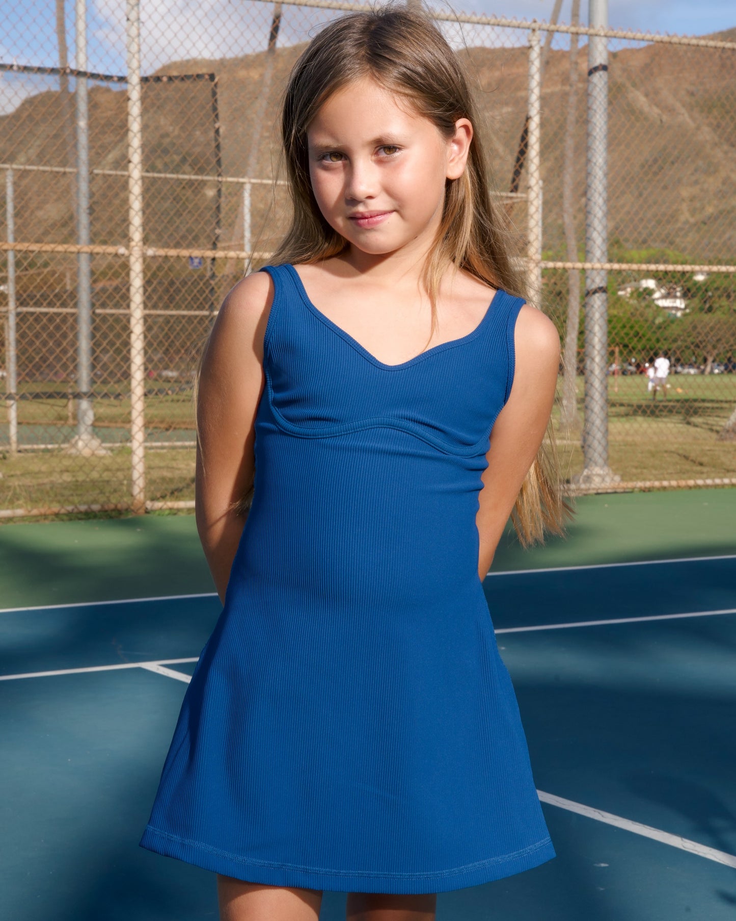 Mini Aura Dress in Ribbed Pacifica