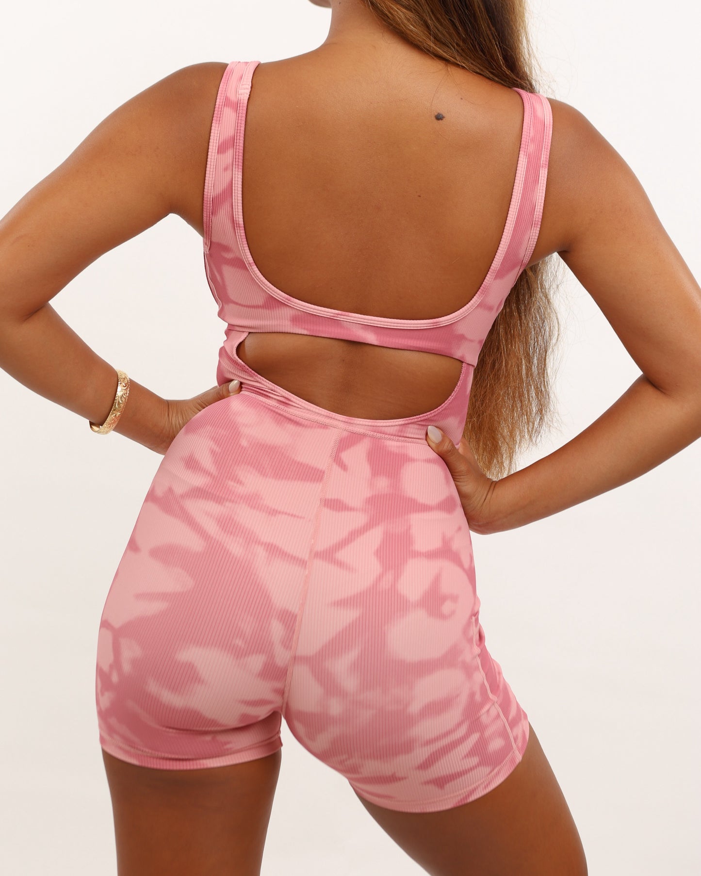 Aura Jumpsuit in Pink Shibori