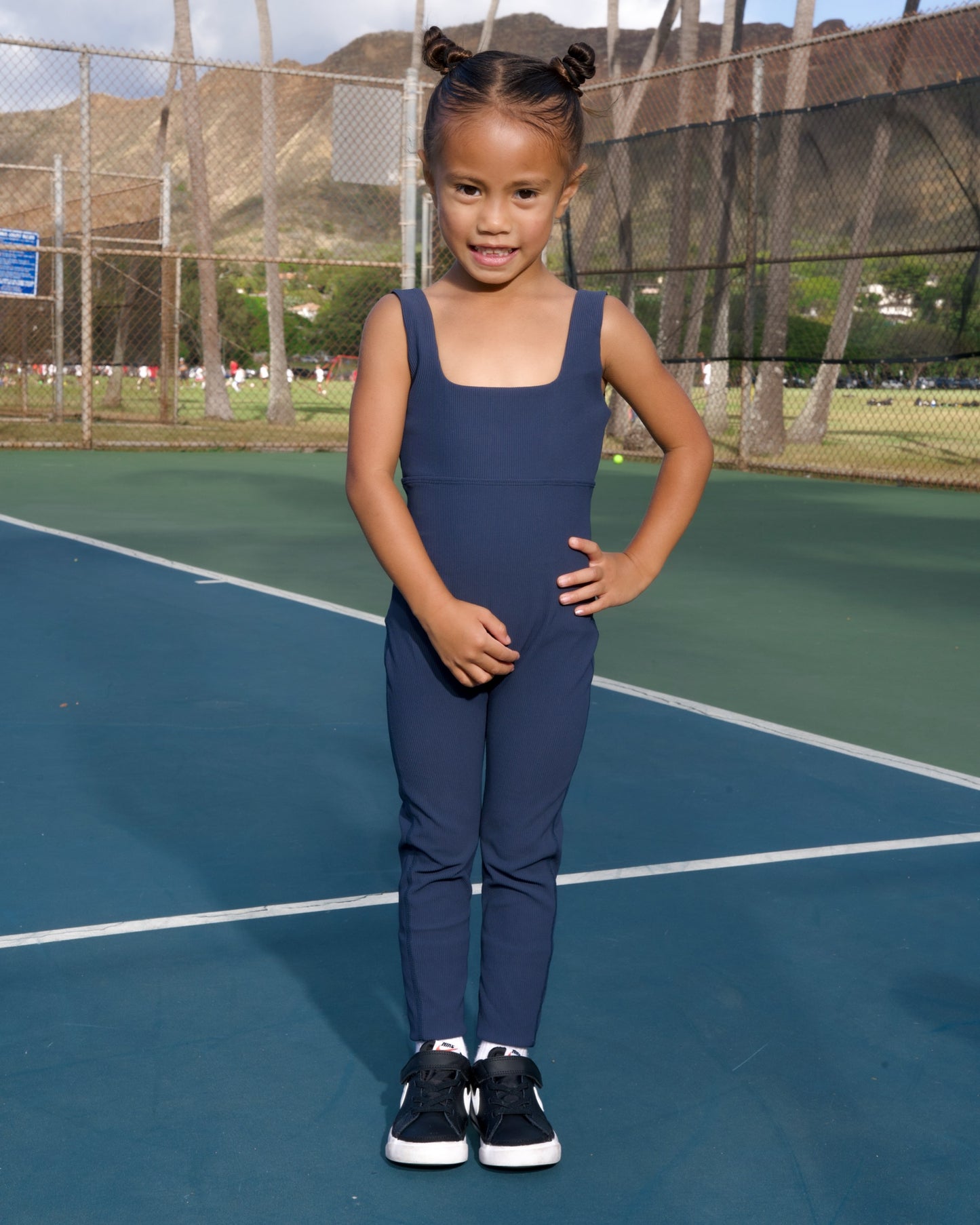 Mini Long Lexbreezy Jumpsuit in Ribbed Denim