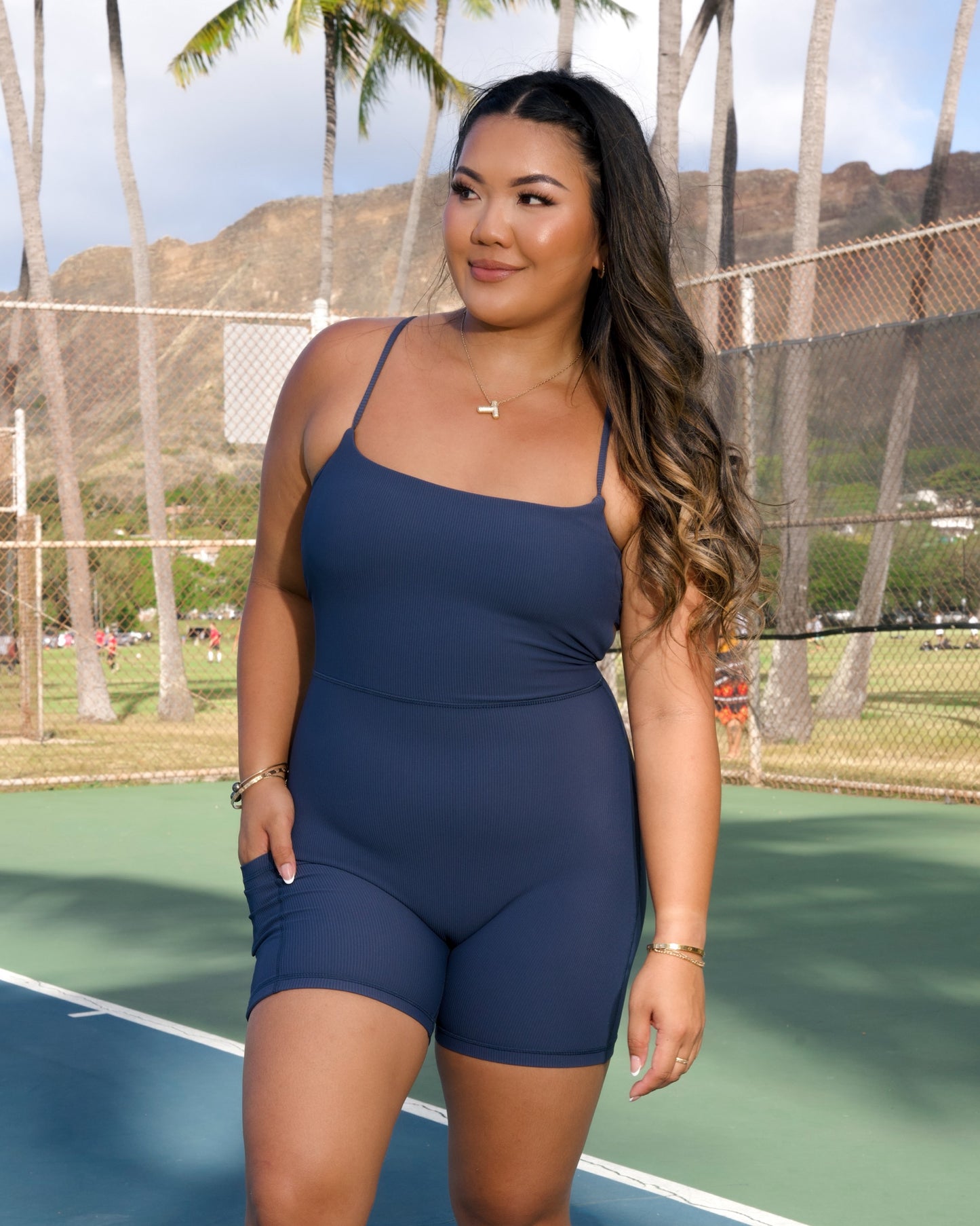 Kayla Jumpsuit in Ribbed Denim