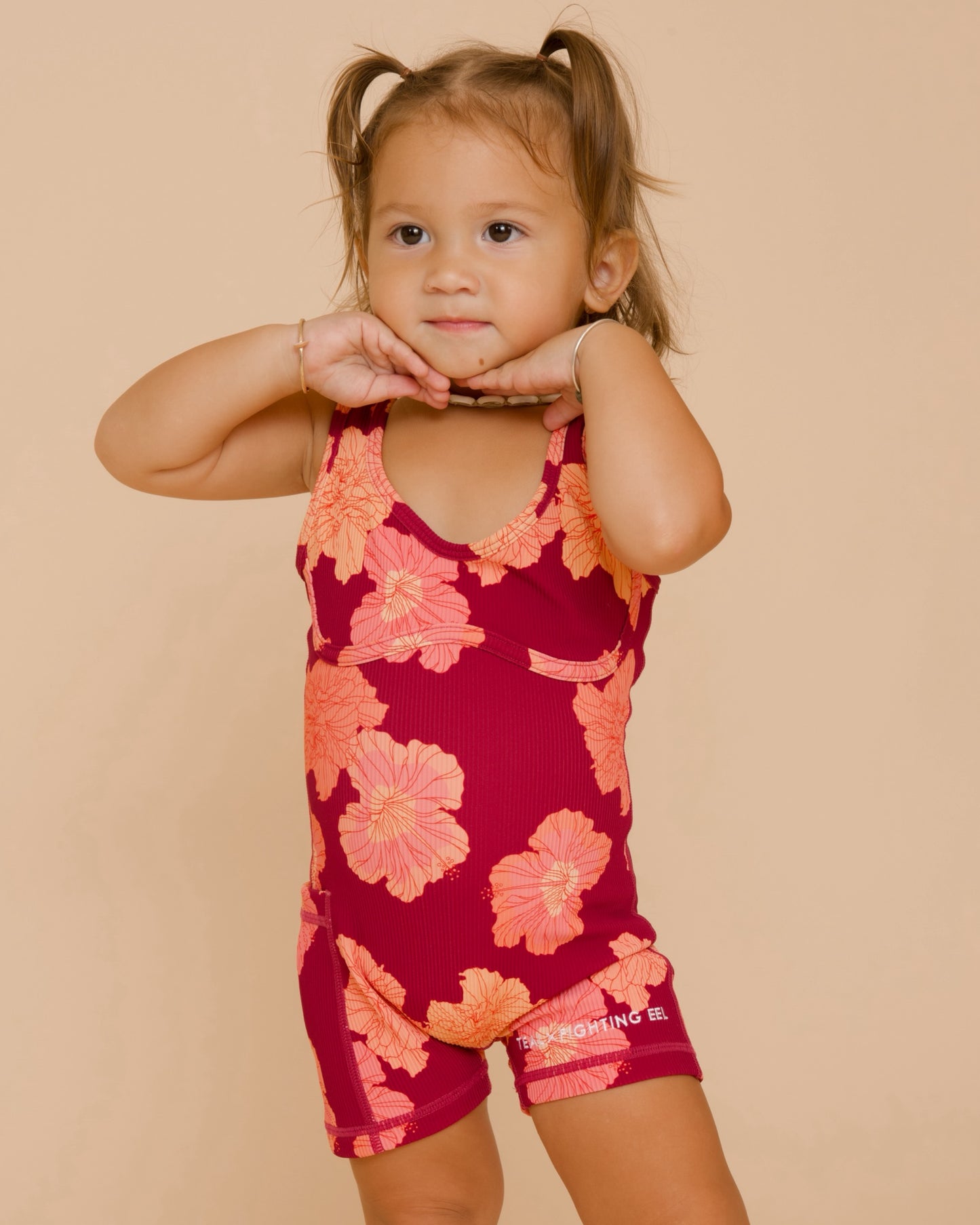 Mini Aura Jumpsuit in Hibiscus - Anemone
