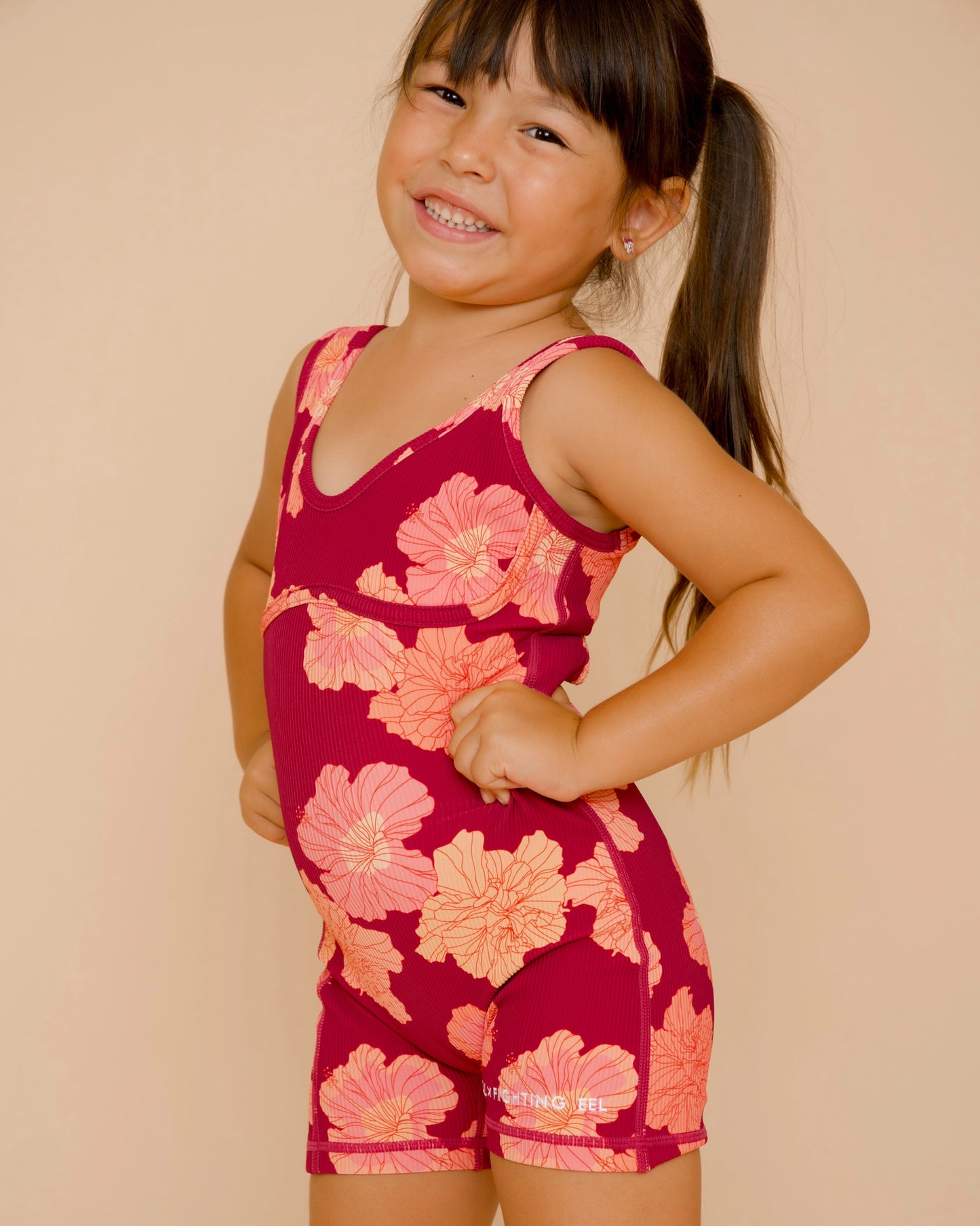Mini Aura Jumpsuit in Hibiscus - Anemone