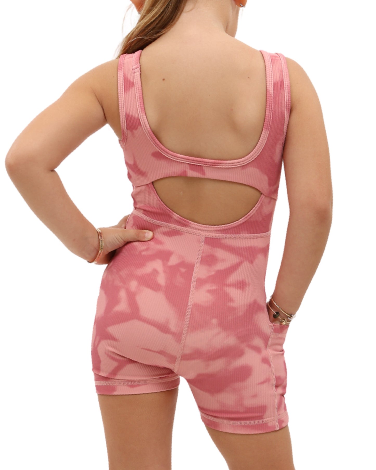 Mini Aura Jumpsuit in Pink Shibori