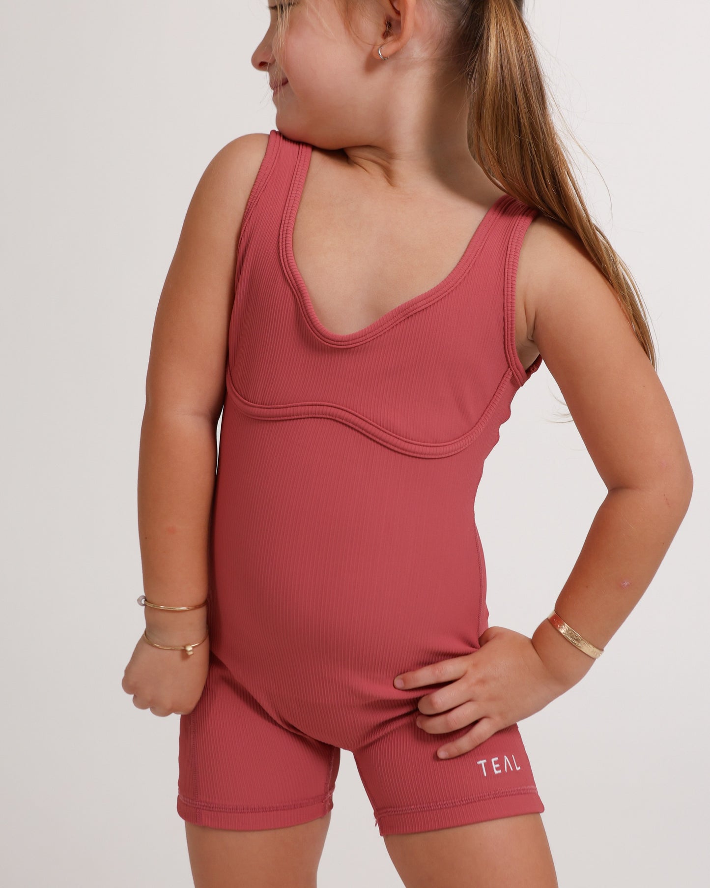 Mini Aura Jumpsuit in Coral Pink