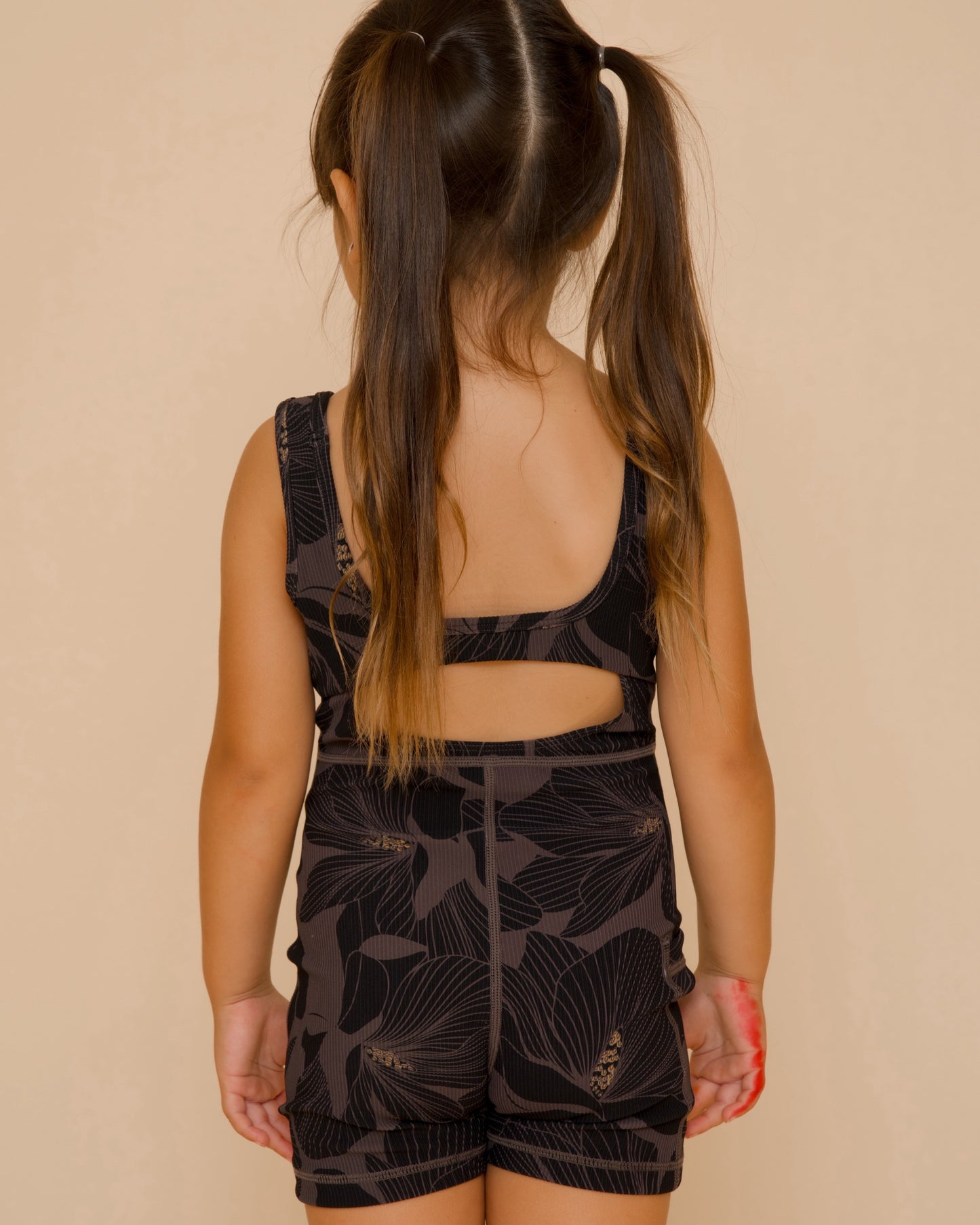 Mini Aura Jumpsuit in Magnolia - Charcoal