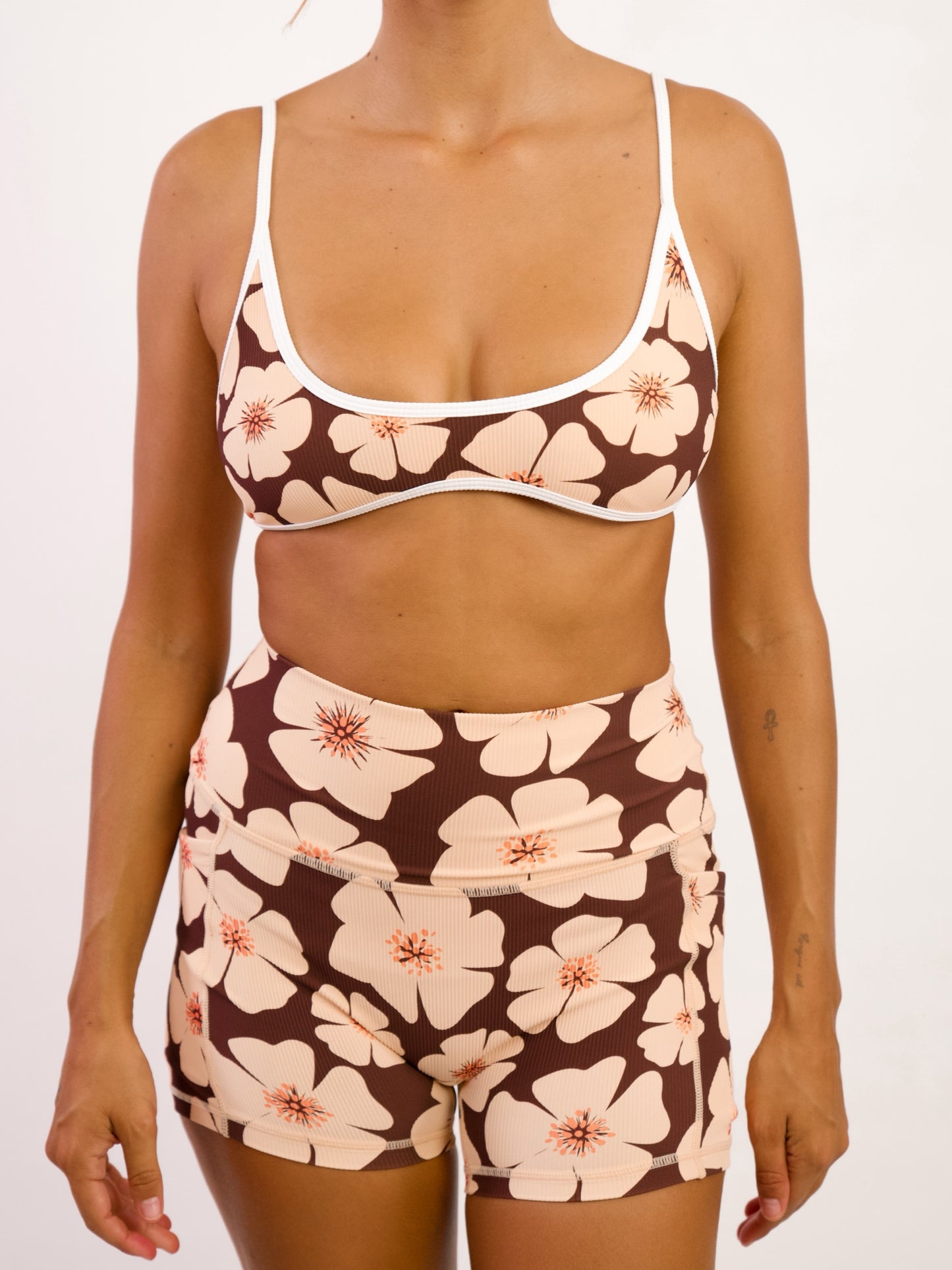 Liv Micro Top in Floral Burst Chocolate