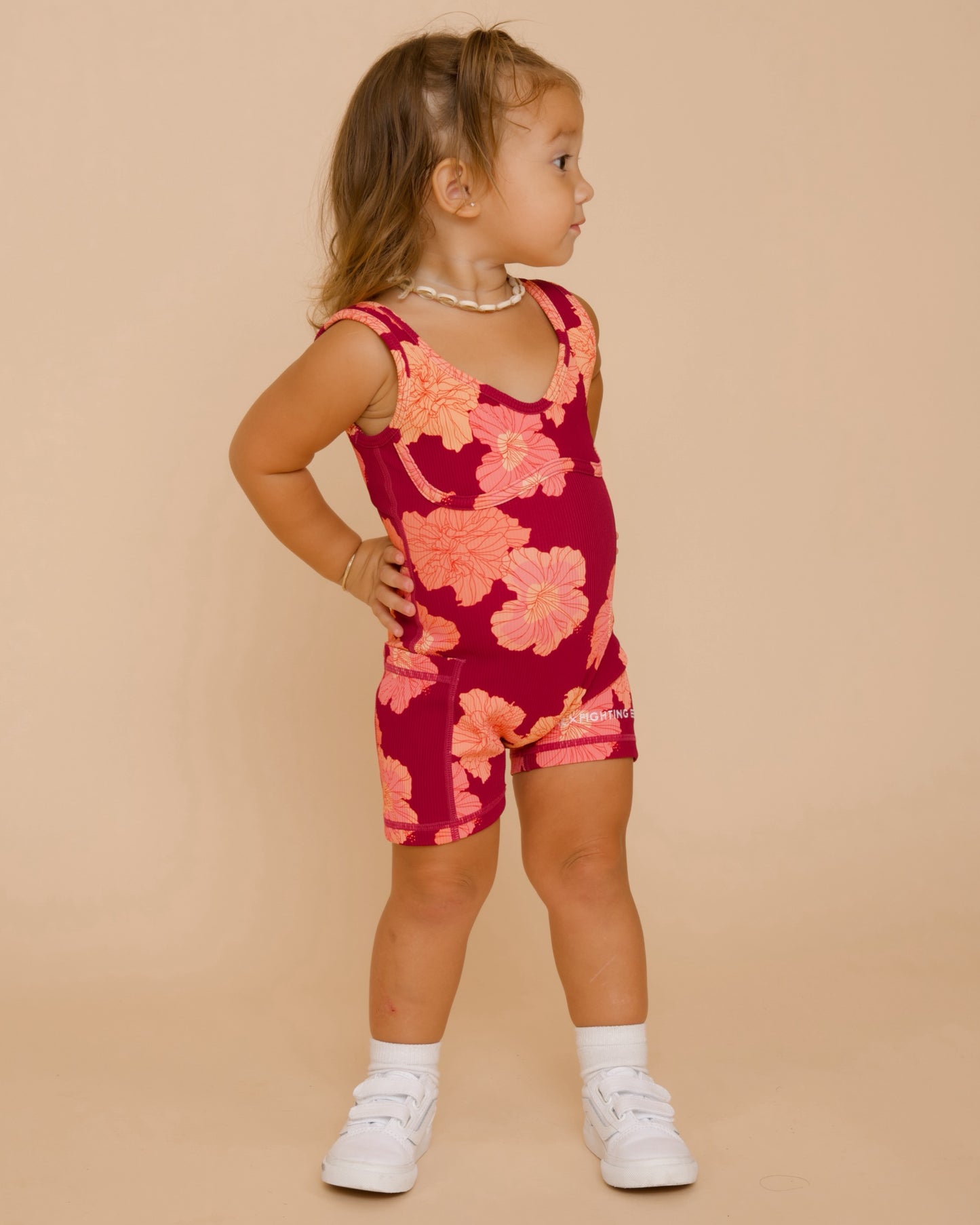 Mini Aura Jumpsuit in Hibiscus - Anemone