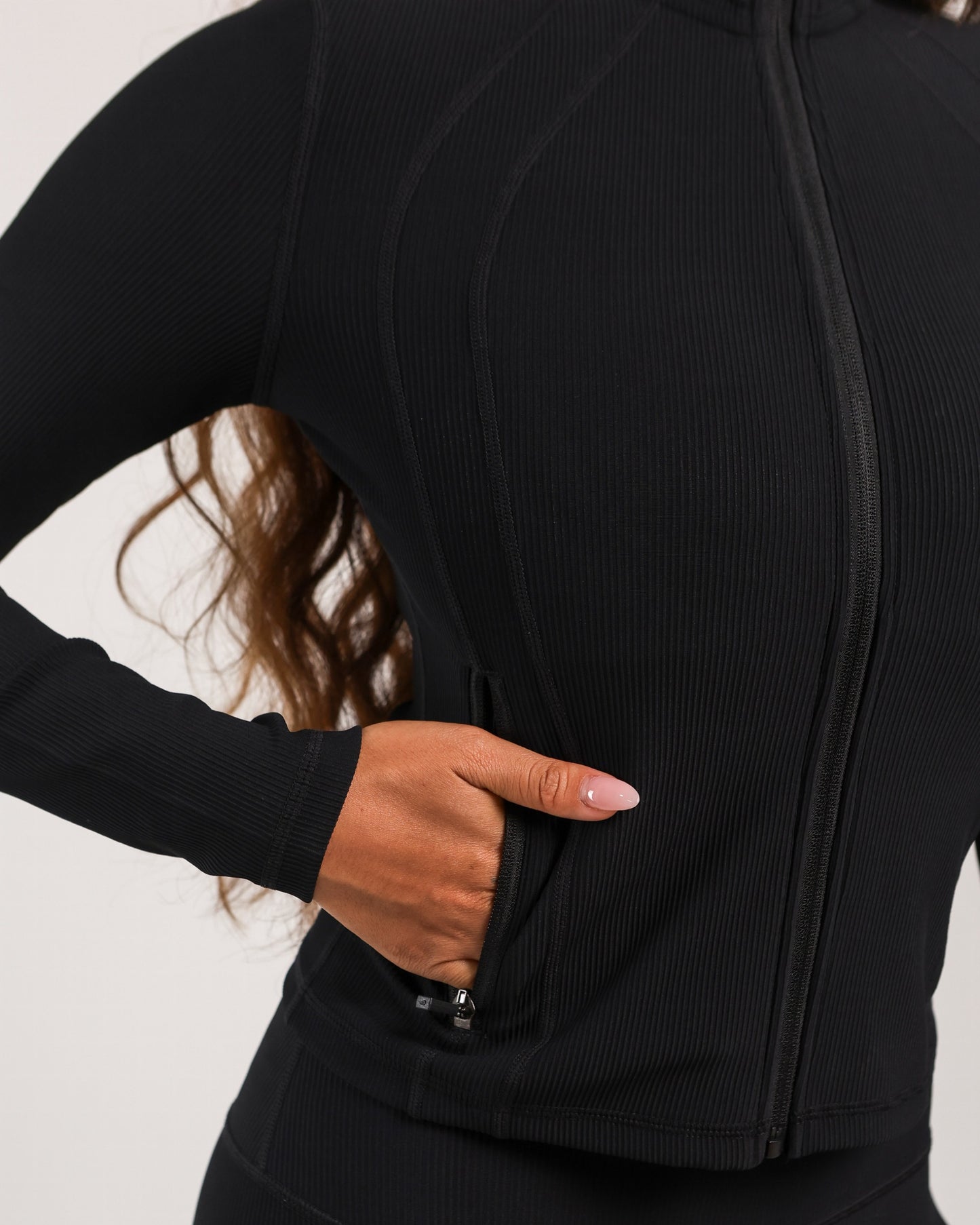 Contour Jacket in Ribbed Black