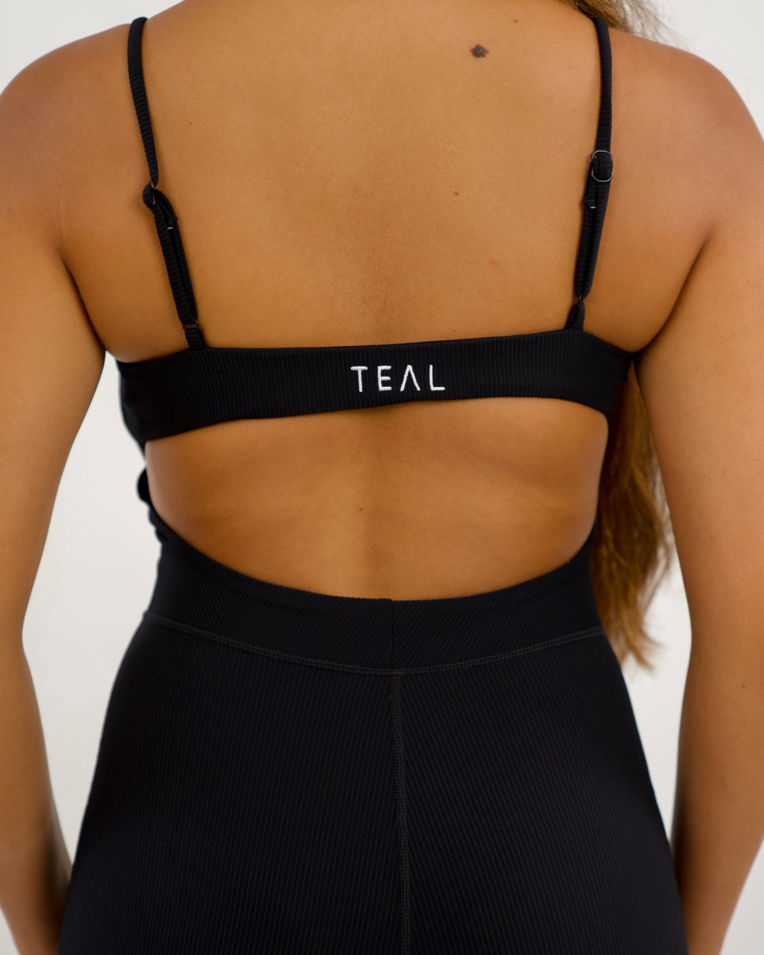 Long Kayla Jumpsuit in Ribbed Black