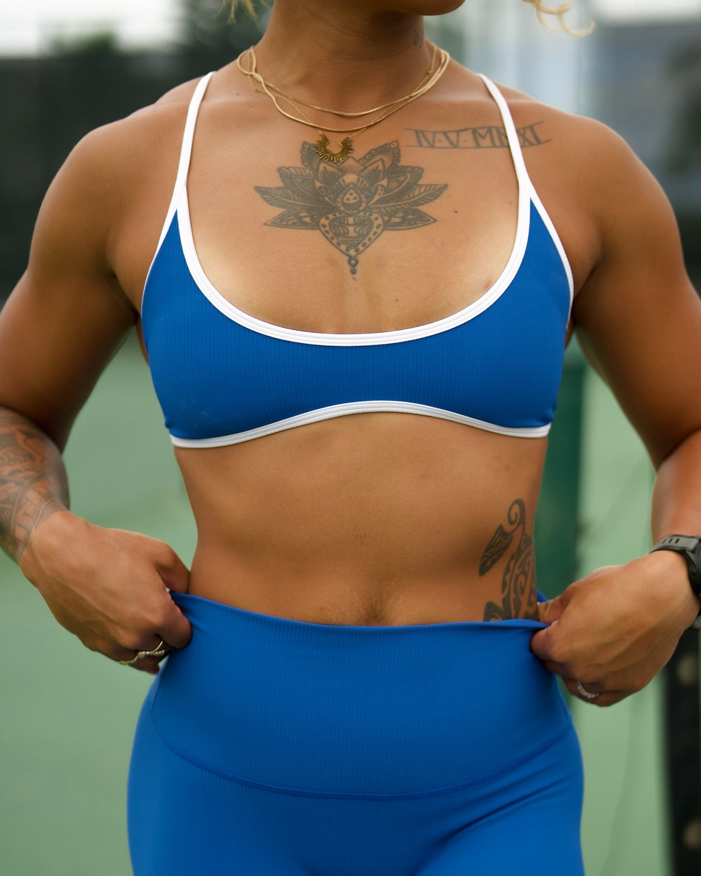 Liv Micro Top in Ribbed Electric Blue