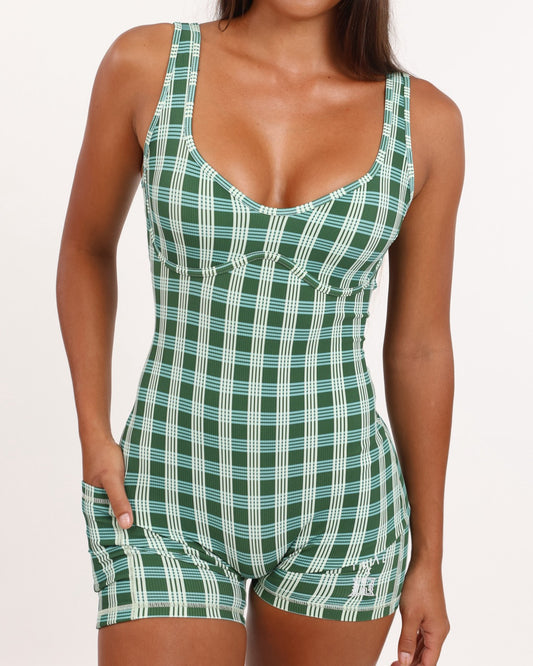 Aura Jumpsuit in UH Green Palaka
