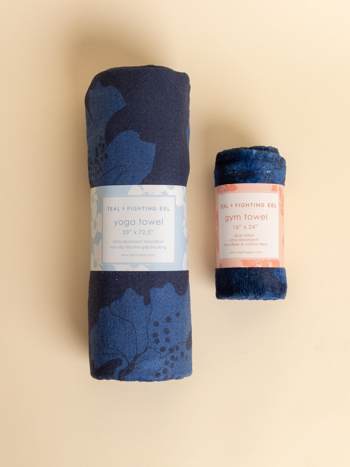 TEAL x FE Yoga Grip Towel in Orchid Dot Blue