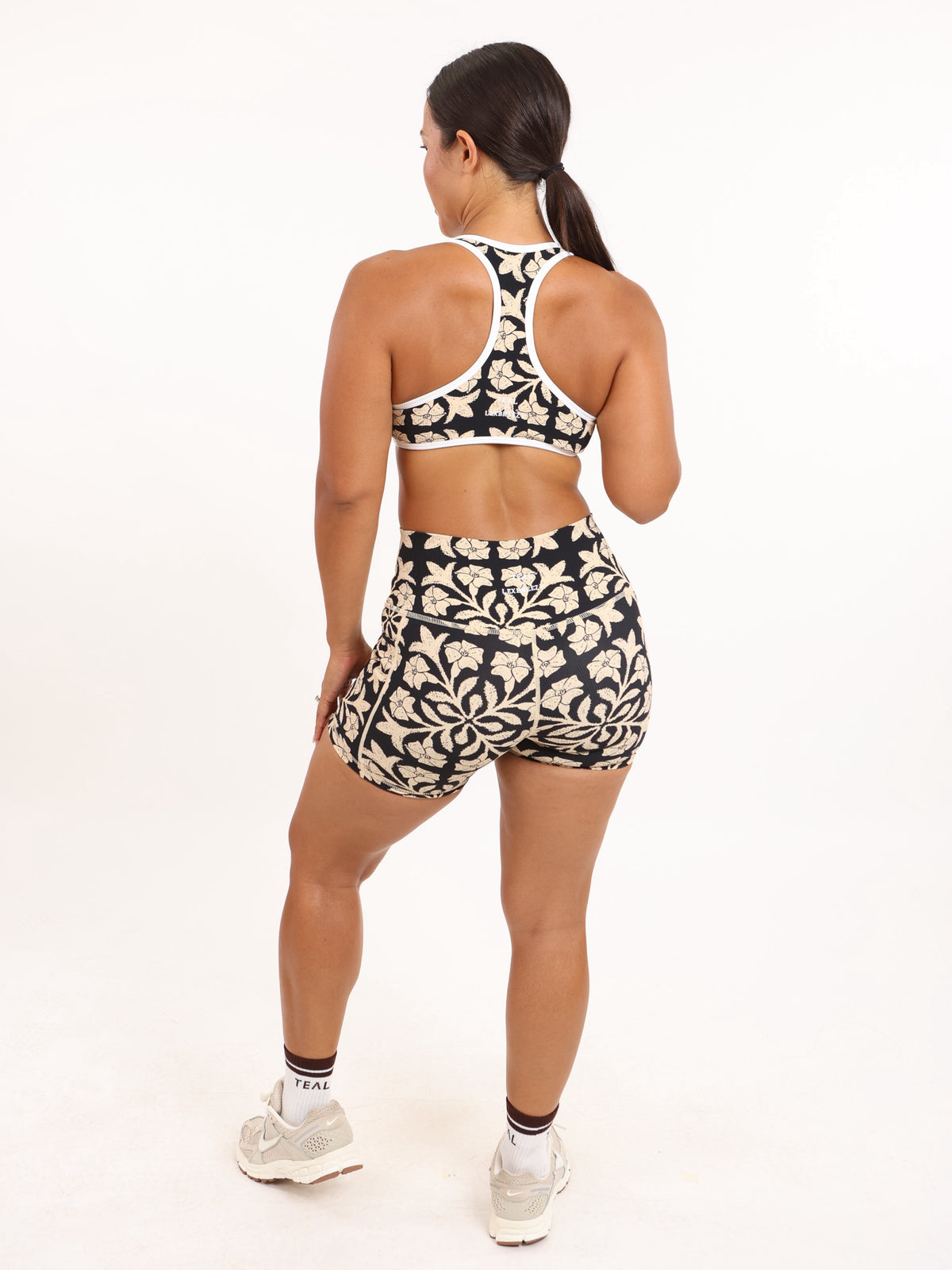 Racer Back Top in Black Puakenikeni Quilt