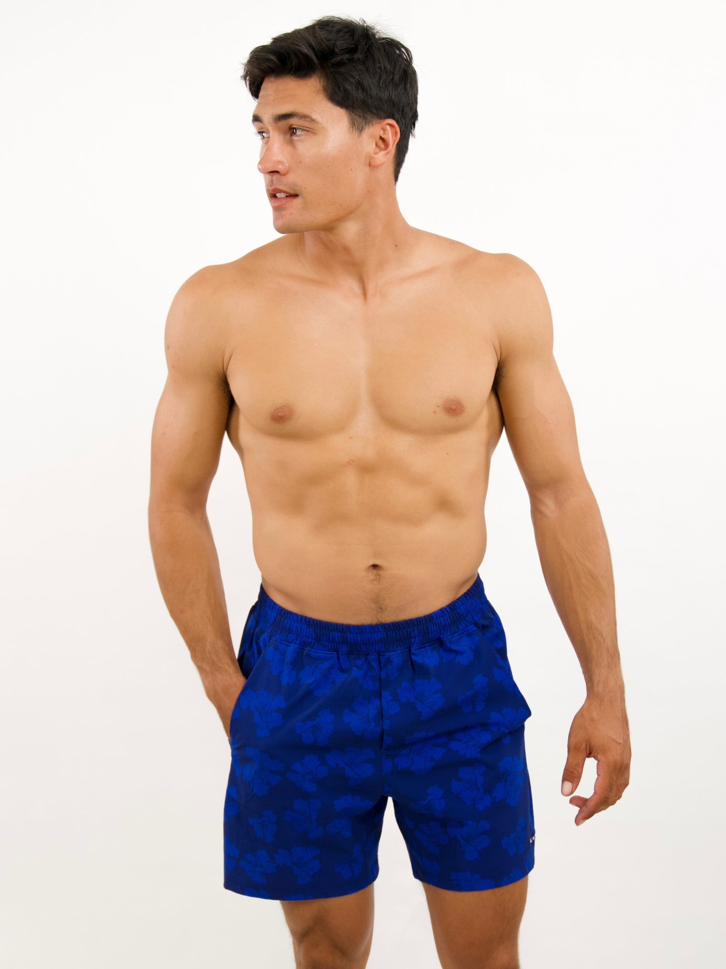 Luxe Hybrid 6” Men's Shorts in Orchid Dot Blue
