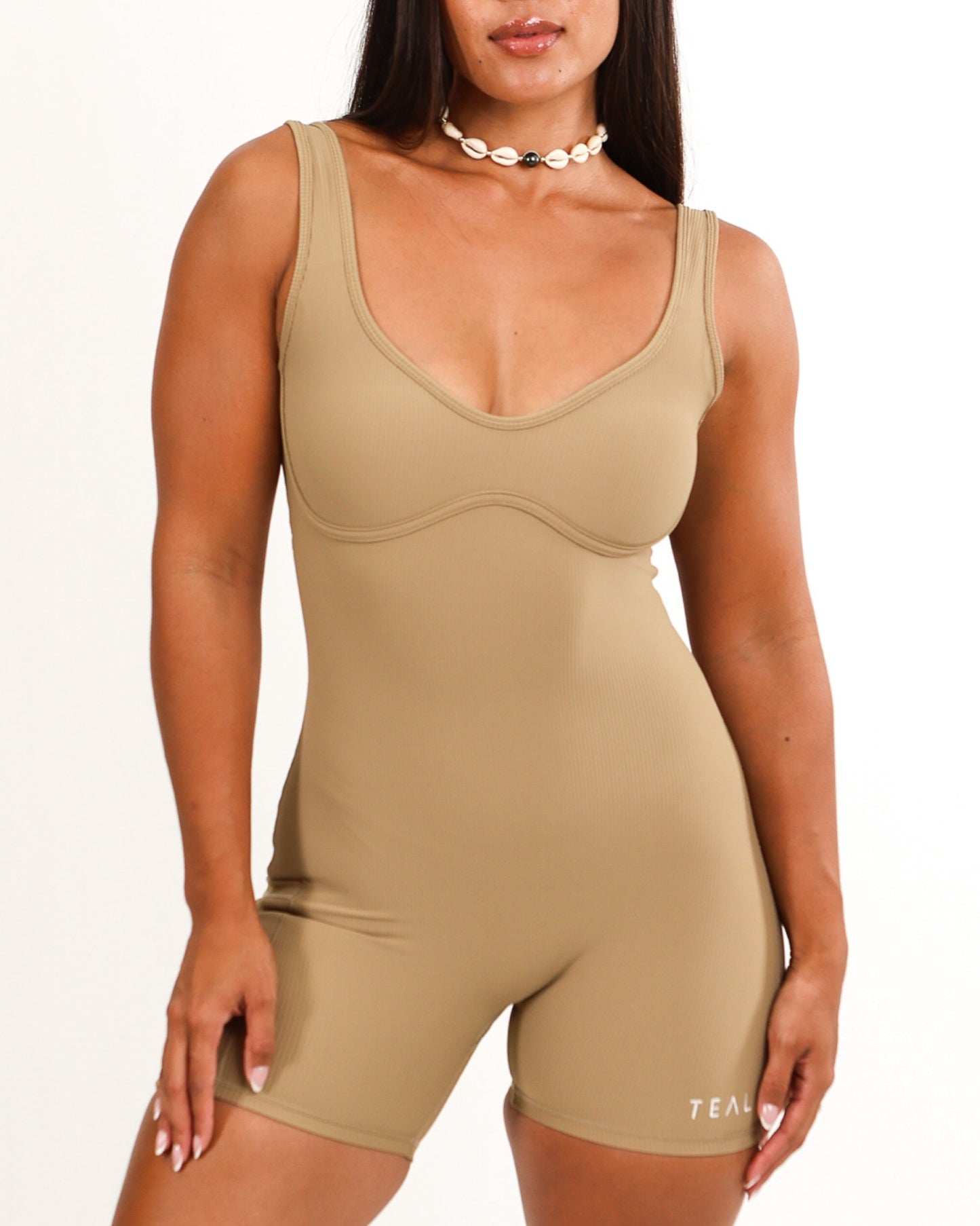 Aura Jumpsuit in Ribbed Golden Khaki