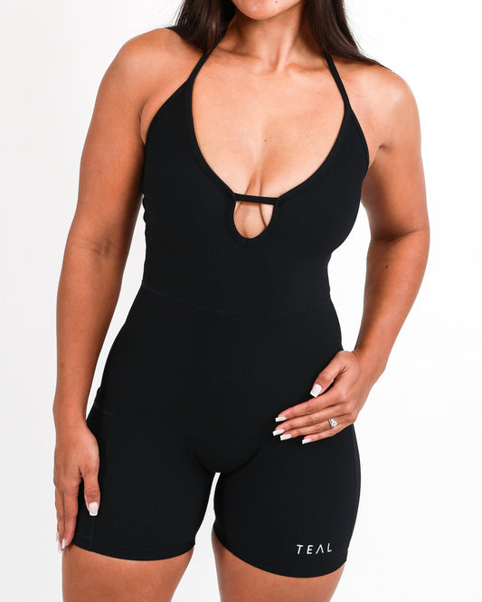 Lan Jumpsuit in Ribbed Black