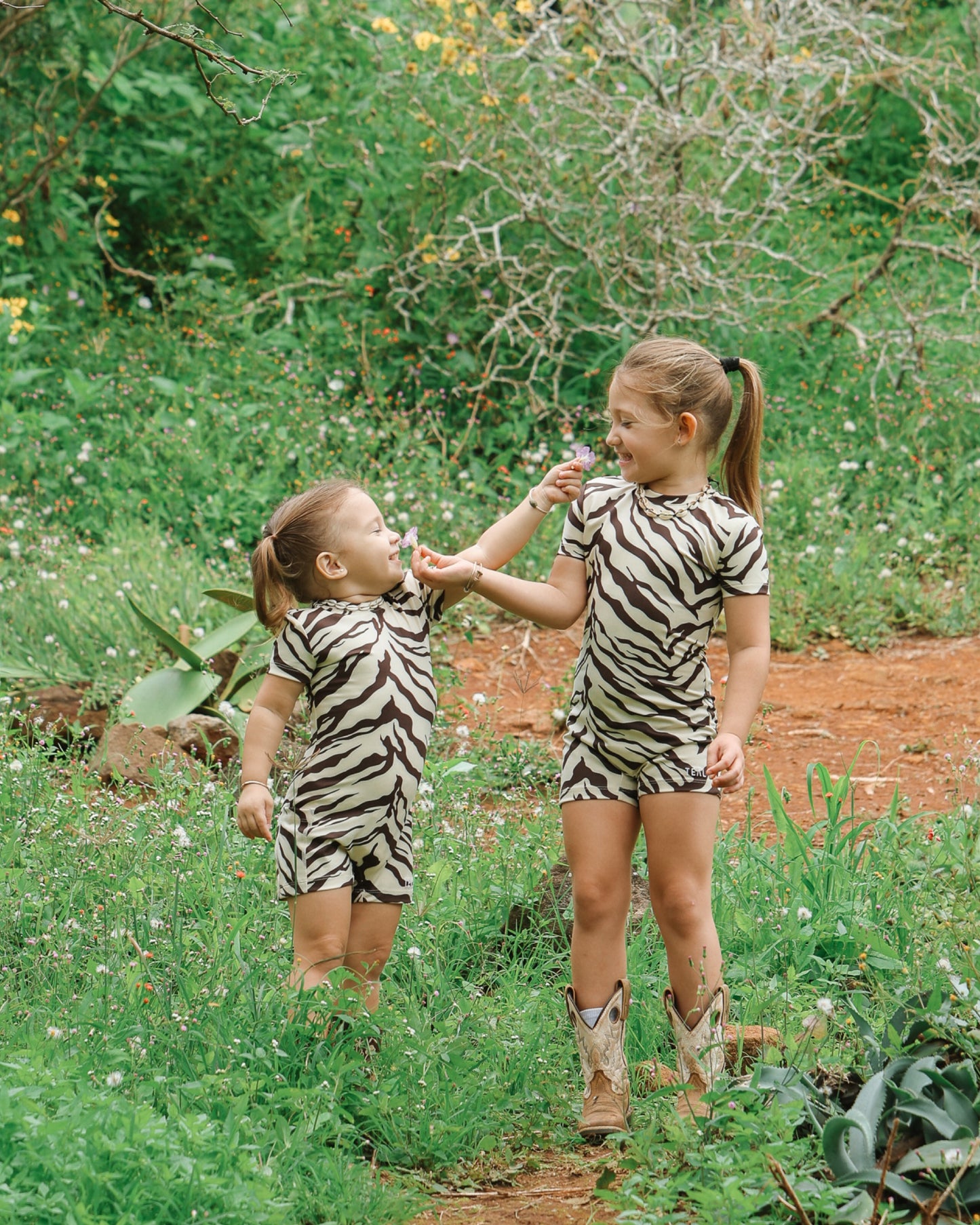 Mini T-Shirt Jumpsuit in Light Zebra