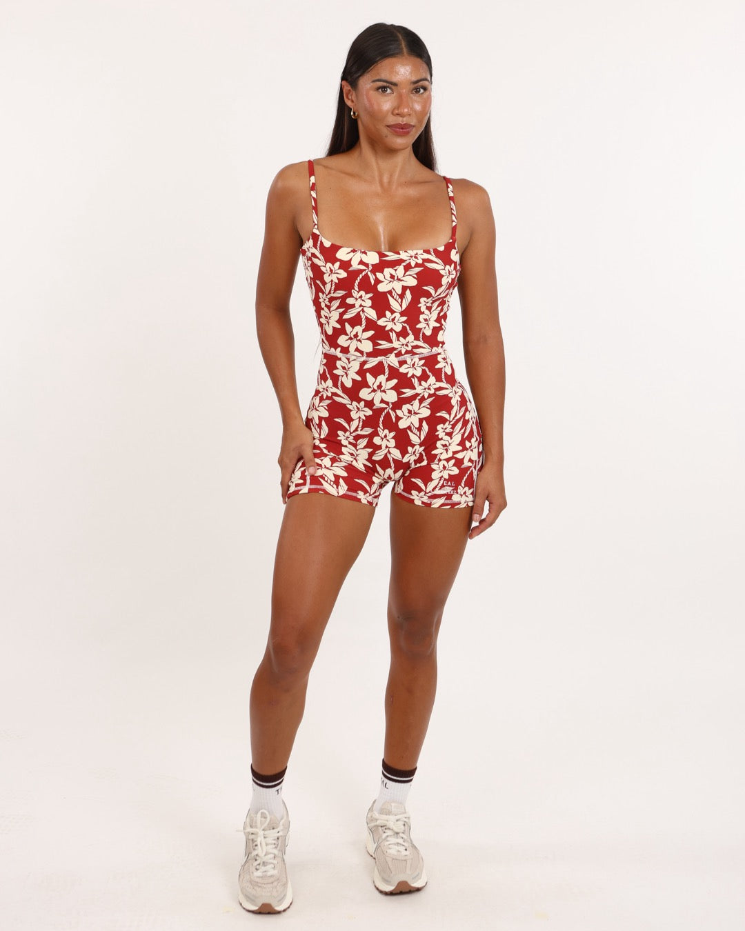 Kayla 2.0 Jumpsuit in Red Orchid Lei