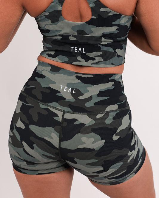 Essential 3" Biker Short in Camo