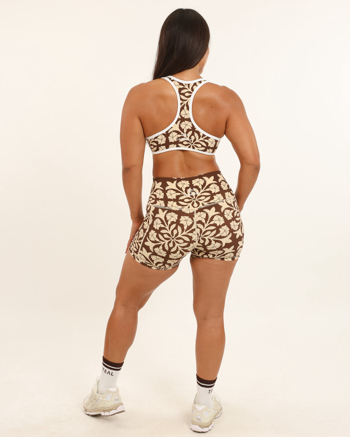 Racer Back Top in Brown Puakenikeni Quilt