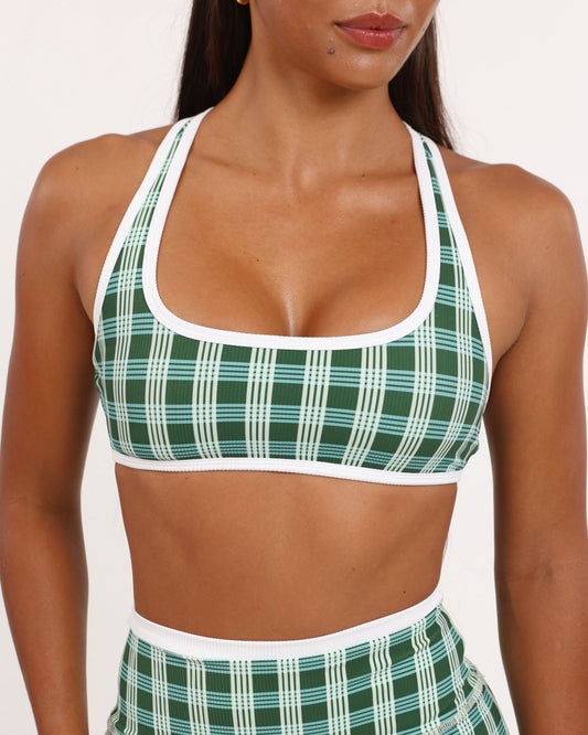 Racer Back Top in UH Green Palaka