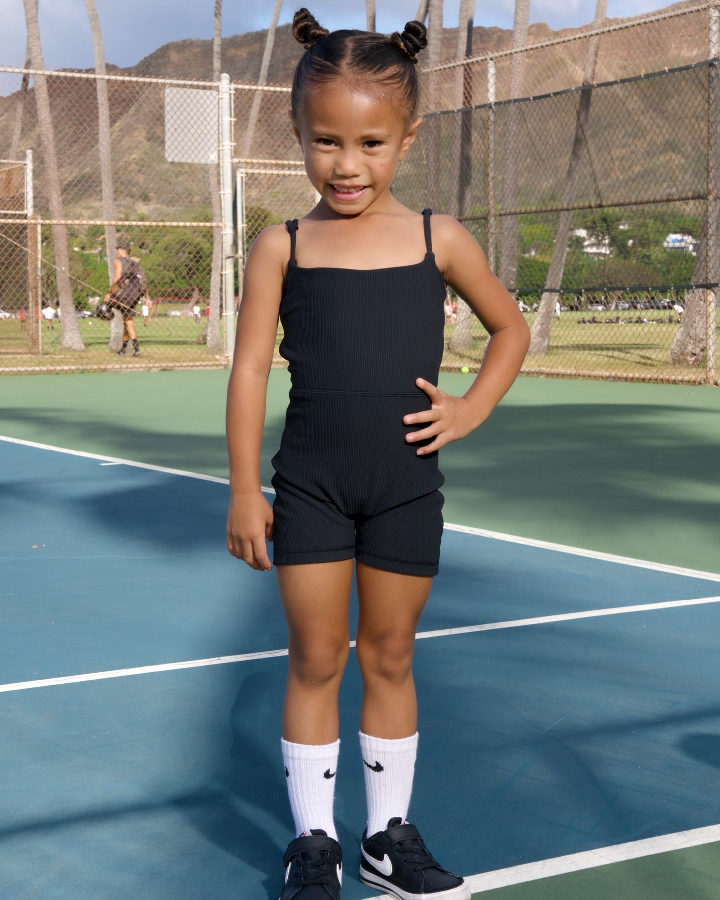 Mini Kayla Jumpsuit in Ribbed Black