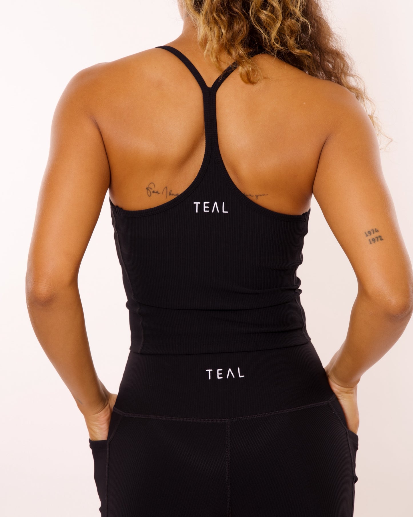 Ave Crop Tank in Ribbed Black