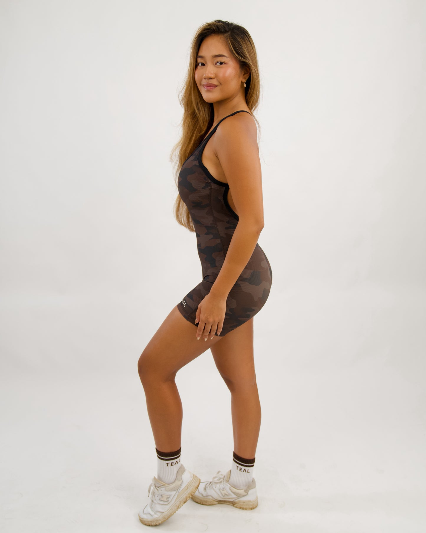 Kelia Jumpsuit in Brown Camo
