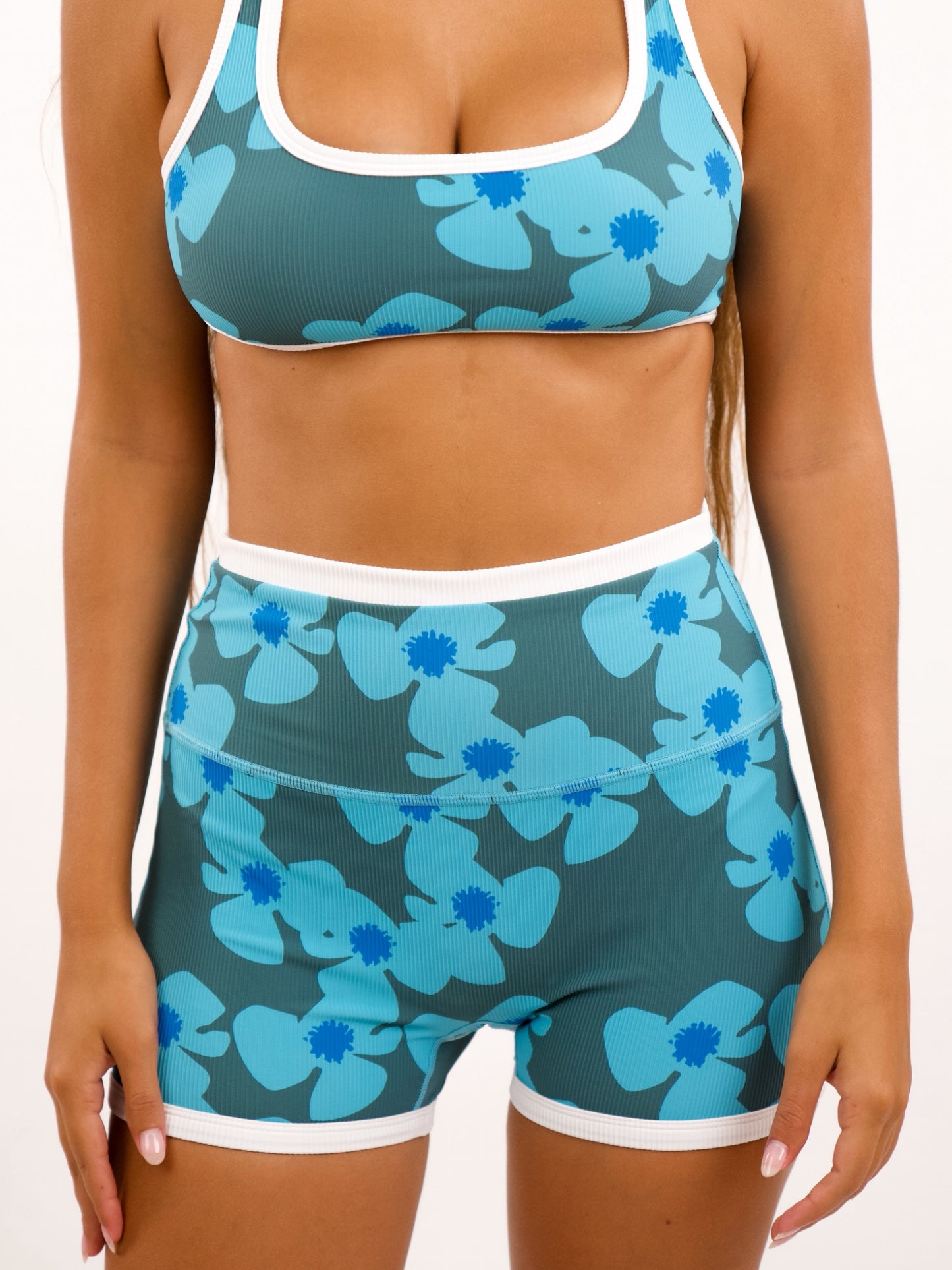 Essential 3" Biker Short in Zinnia Maui Blue