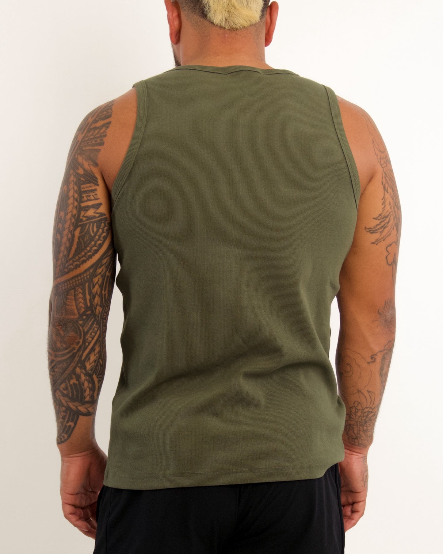 Everyday Men's Tank in Ribbed Olive Green