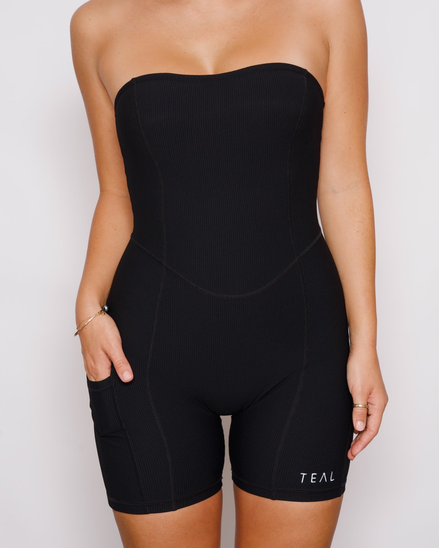 Sweet Heart Strapless Jumpsuit in Black