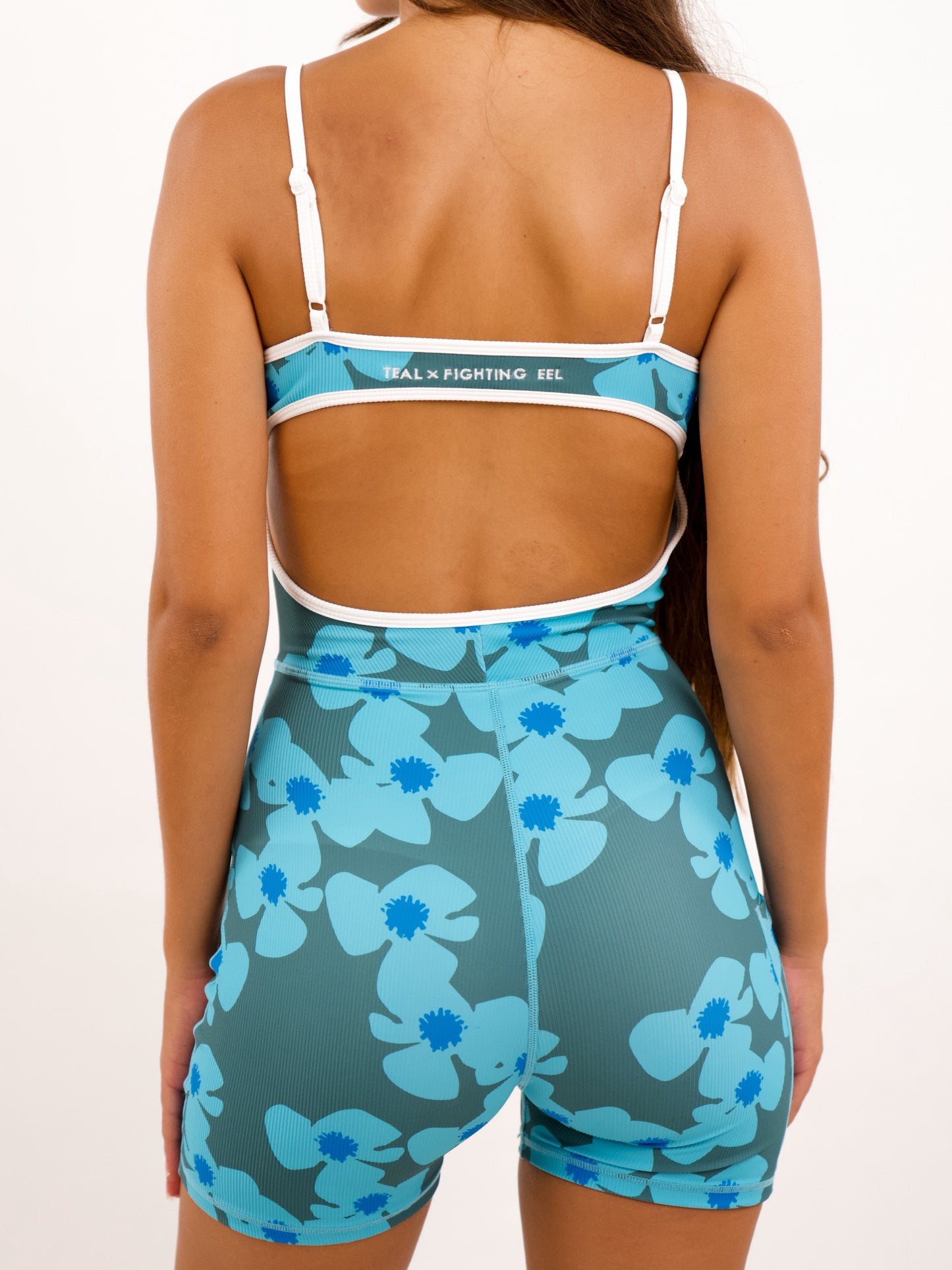 Kayla Jumpsuit in Zinnia Maui Blue w/ Trim